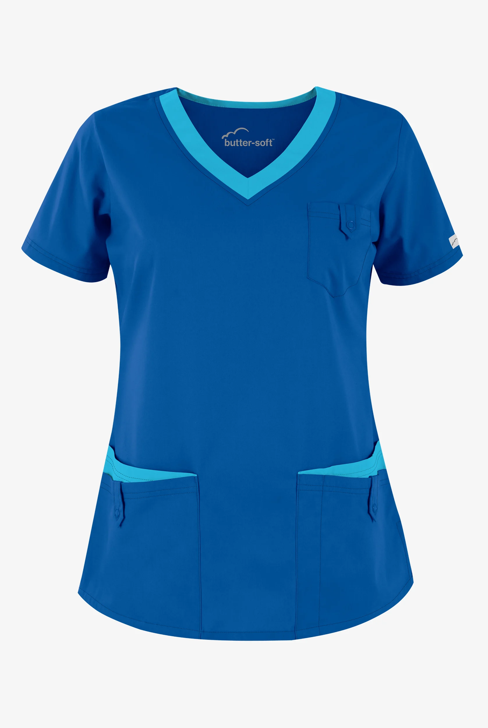 Butter-Soft Core Women's 5-Pocket Rounded V-Neck Scrub Top