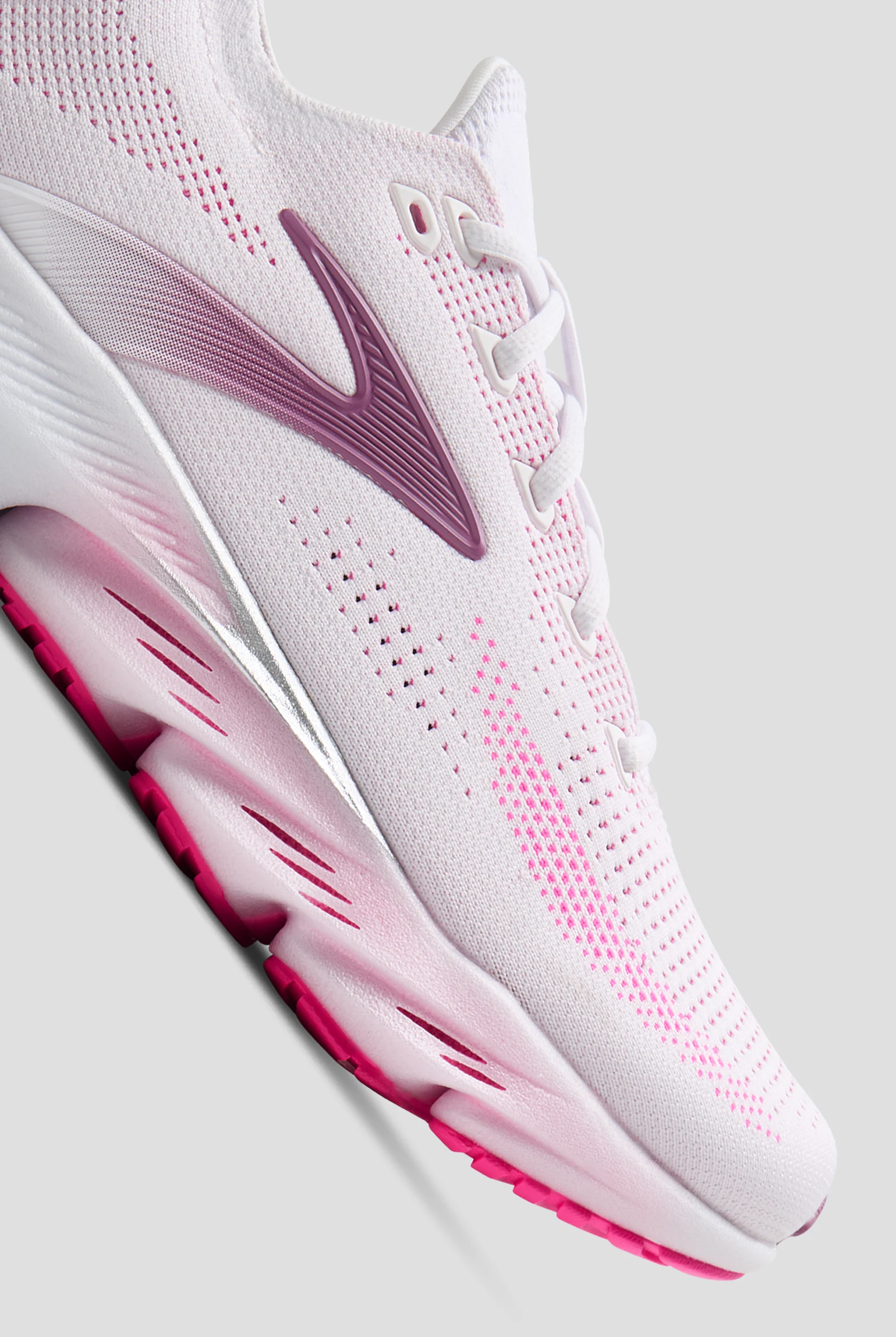 Zapatillas deportivas Brooks Glycerin Flex White/Cyber Pink/Argyle con cordones para mujer