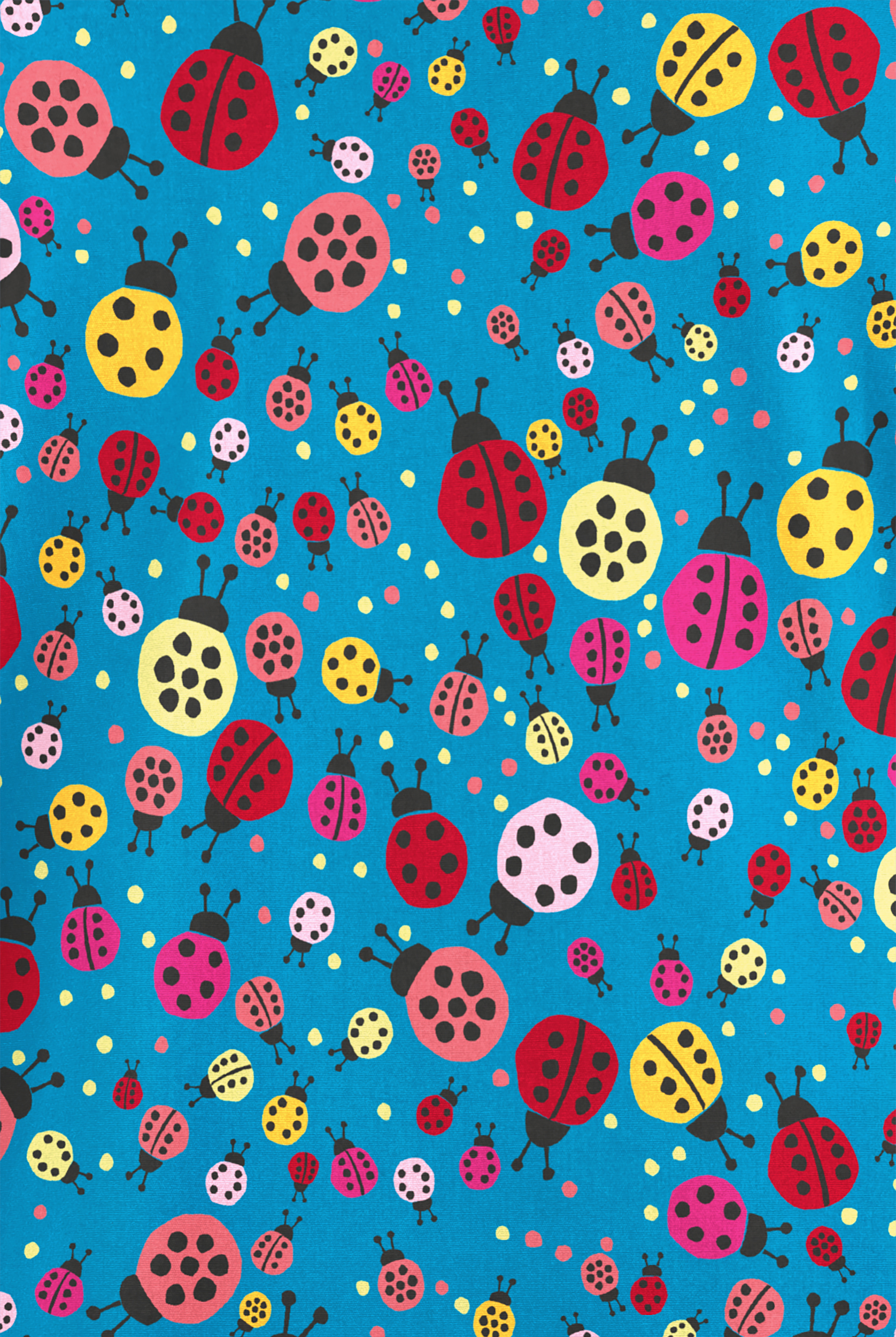 Butter-Soft Originals Ladybug Party Turquise Women's 2-Pocket V-Neck Print Scrub Top