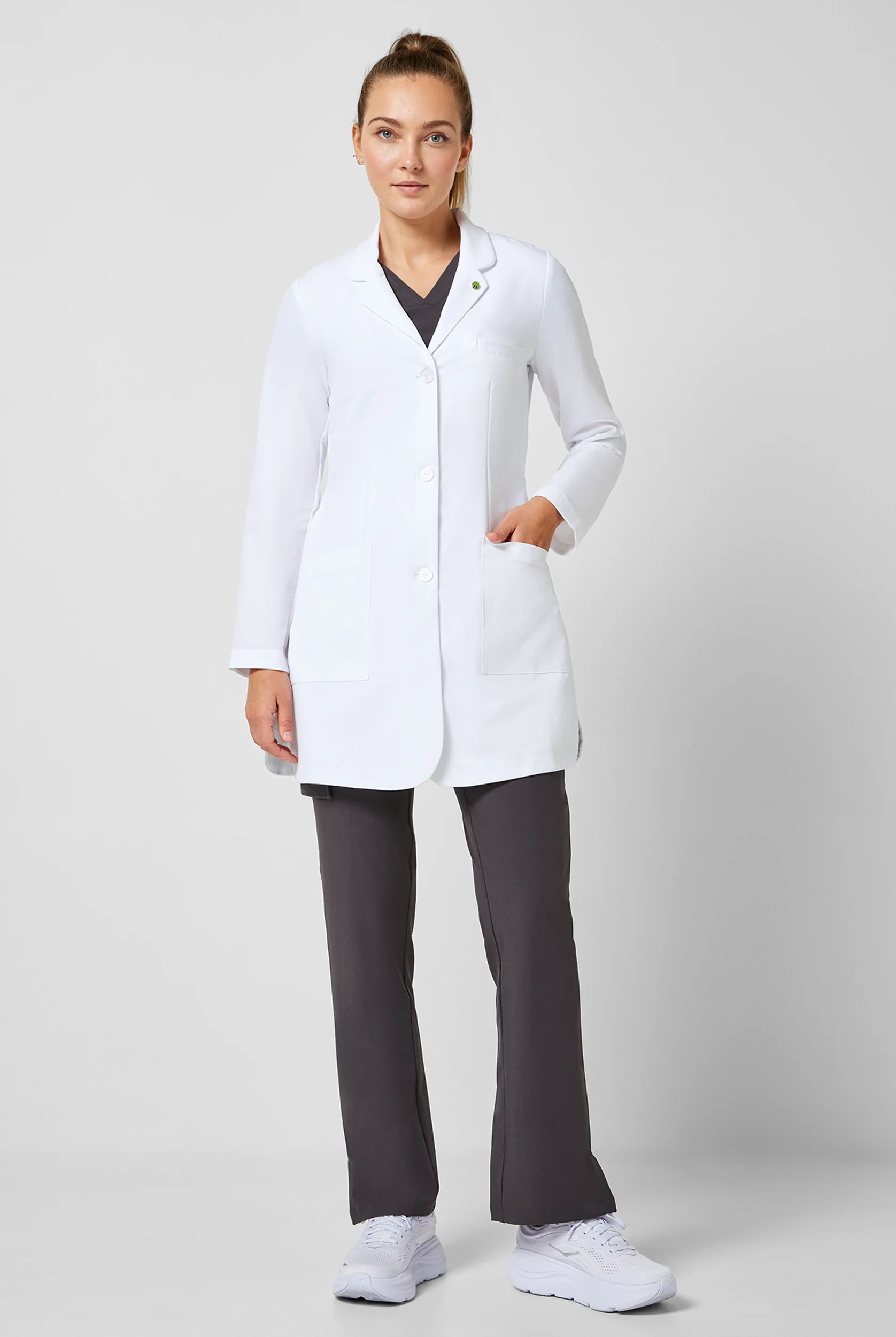 Healing Hands White Coat Modernist Women's 35" 3-Pocket STRETCH Lab Coat