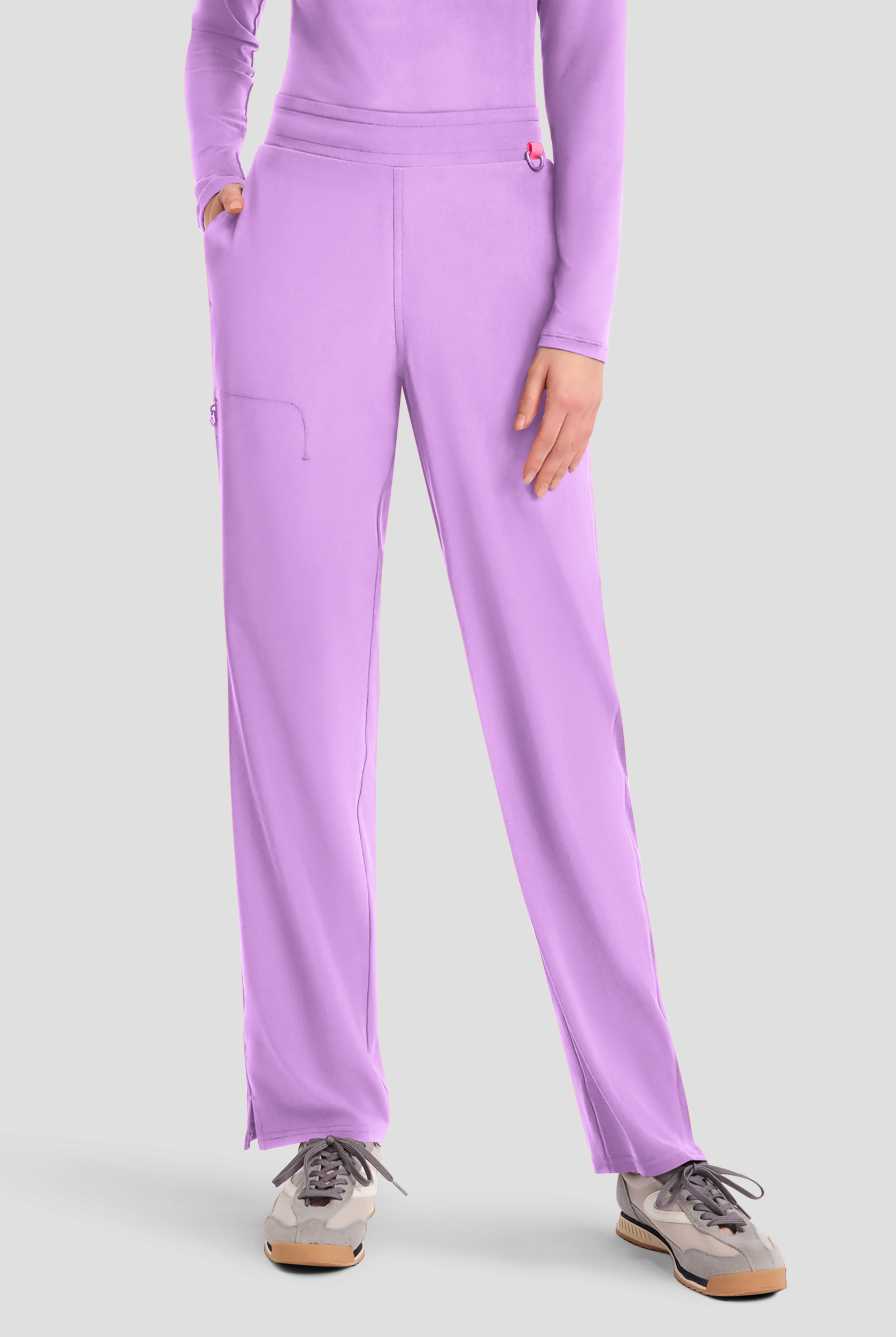 Med Couture Amp Women's 4-Pocket STRETCH Straight Leg Rib-Knit Cargo Scrub Pant