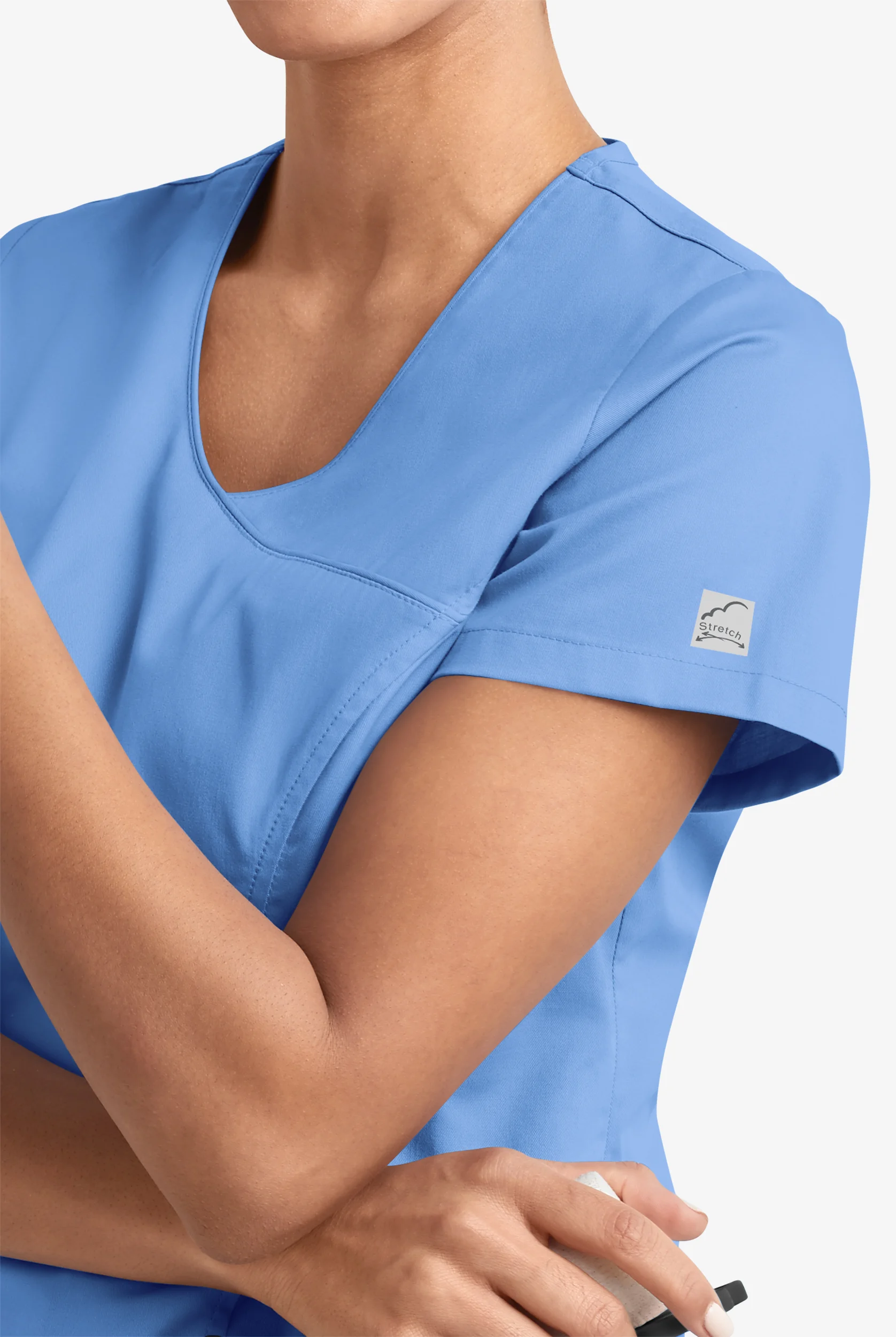 Butter-Soft STRETCH Women's 3-Pocket V-Neck Mock Wrap Scrub Top