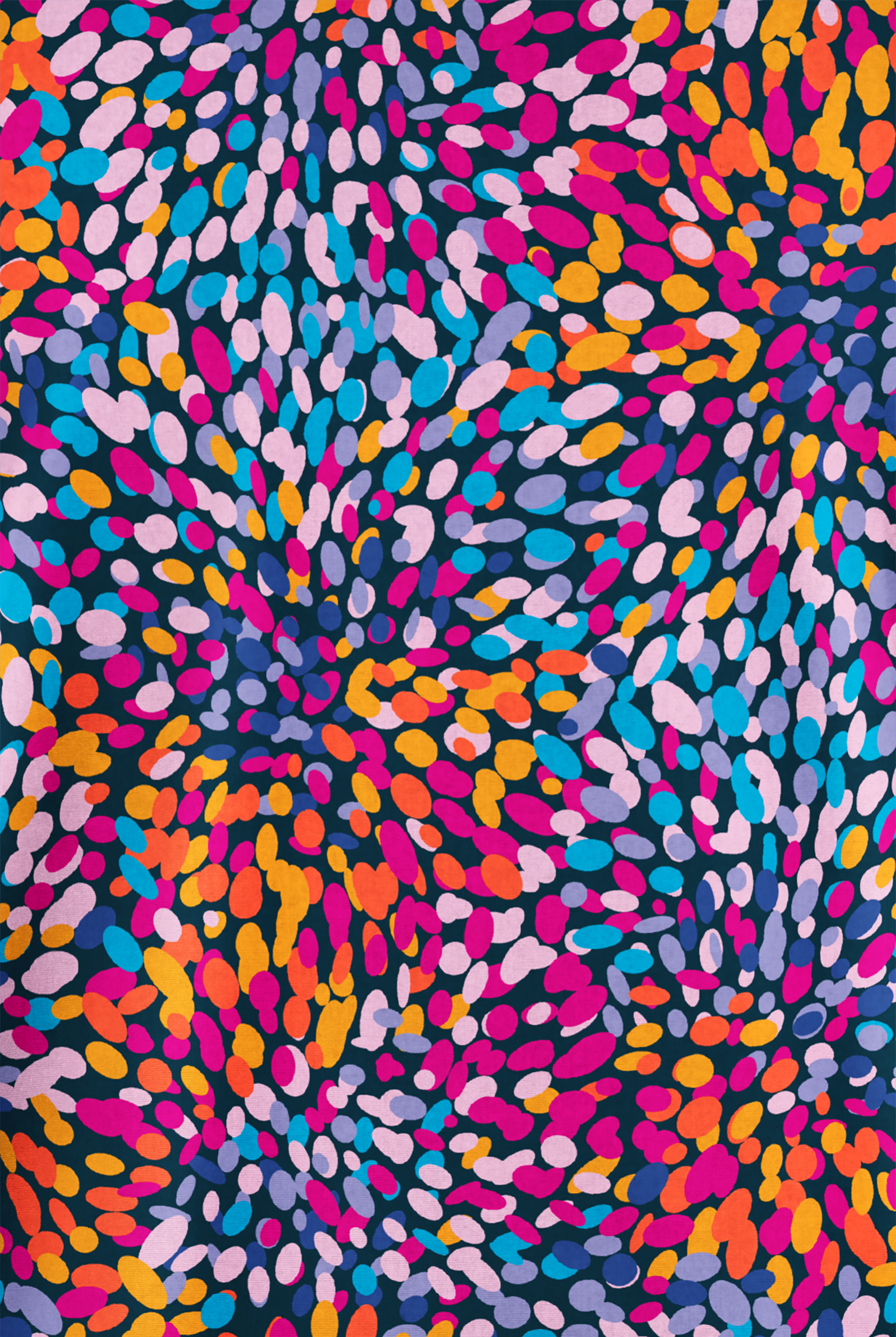 Blusa médica estampada Butter-soft Originals Rainbow Petals Navy con cuello en V y 2 bolsillos para mujer