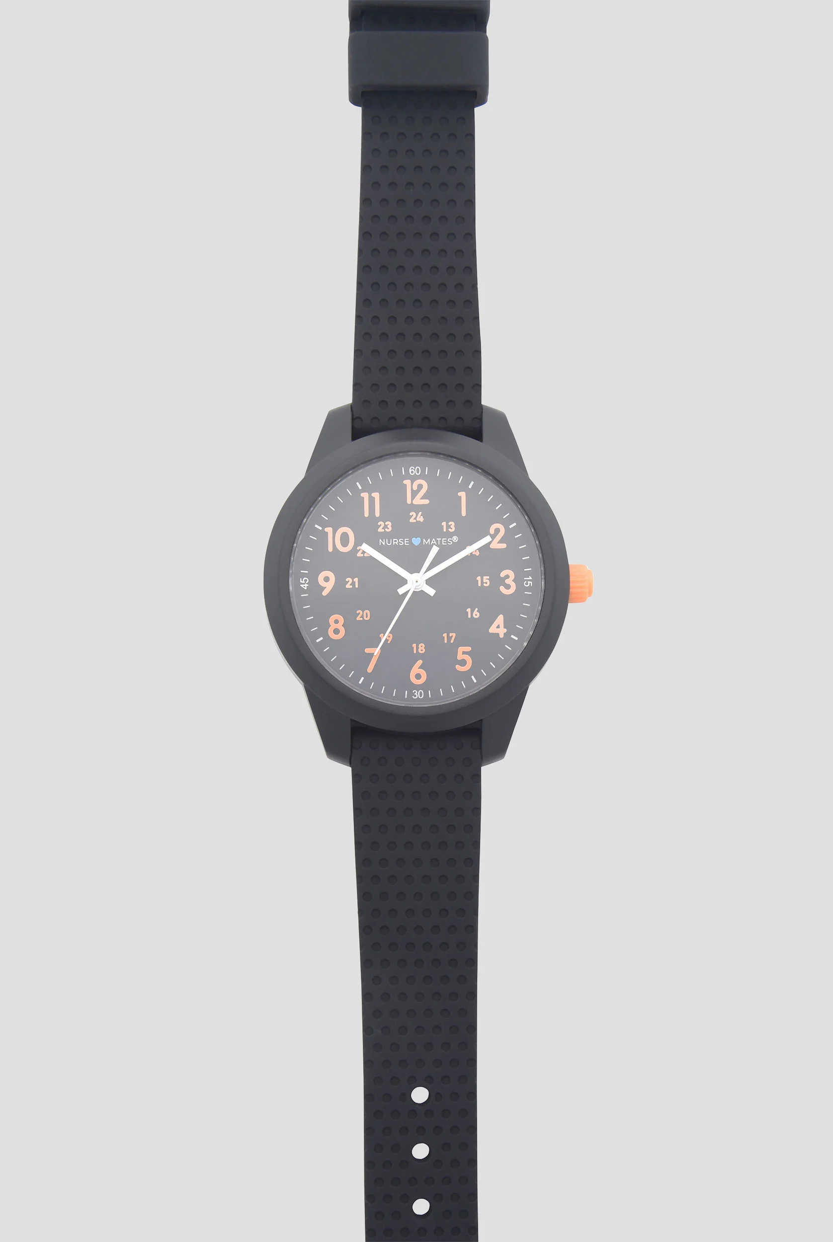 Reloj m&eacute;dico Nurse Mates Textured Sport Watch Black/Orange con correa de silicona