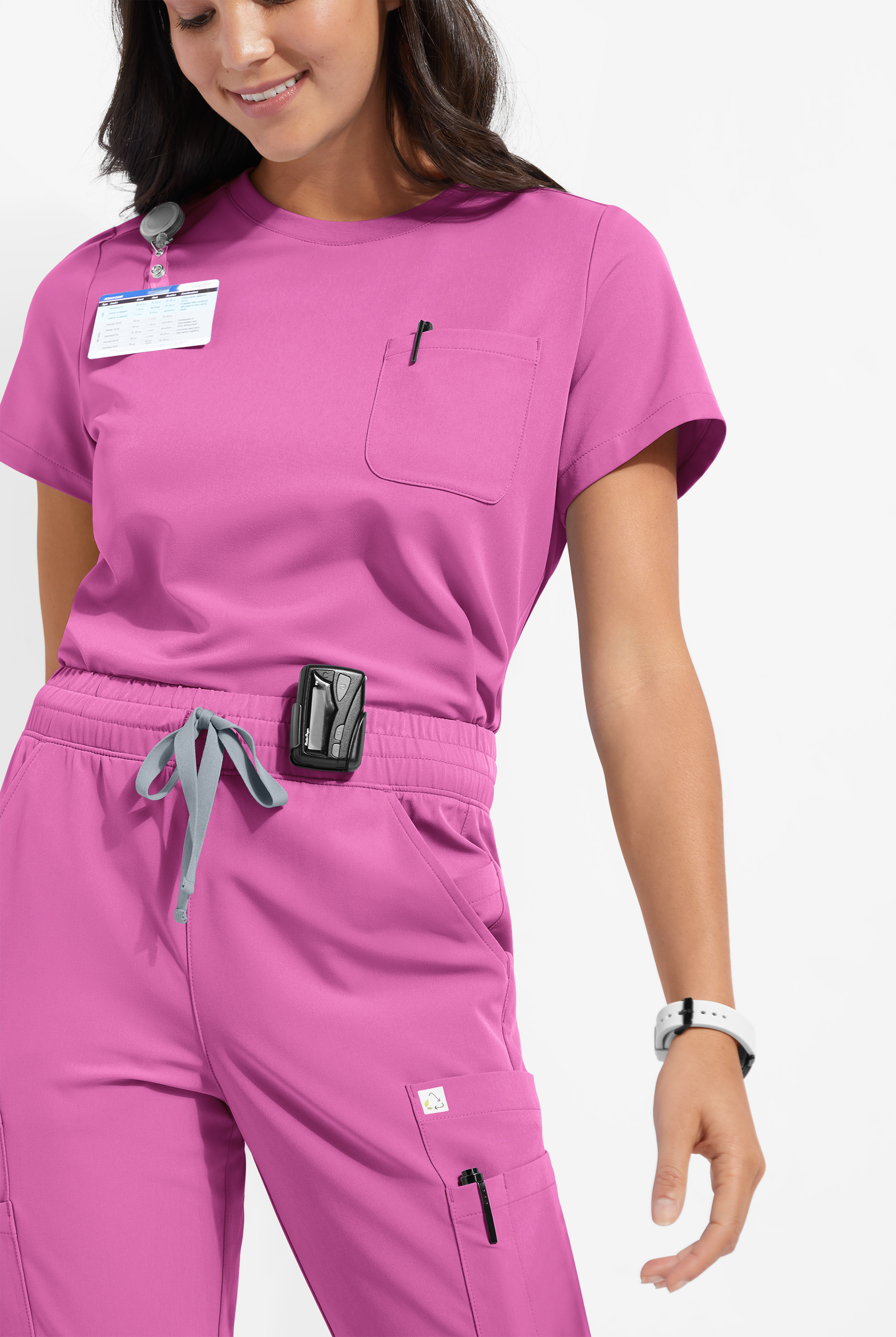 ReSurge Citrine Women's 1-Pocket Crew Neck Tuck In / Wear Out Scrub Top