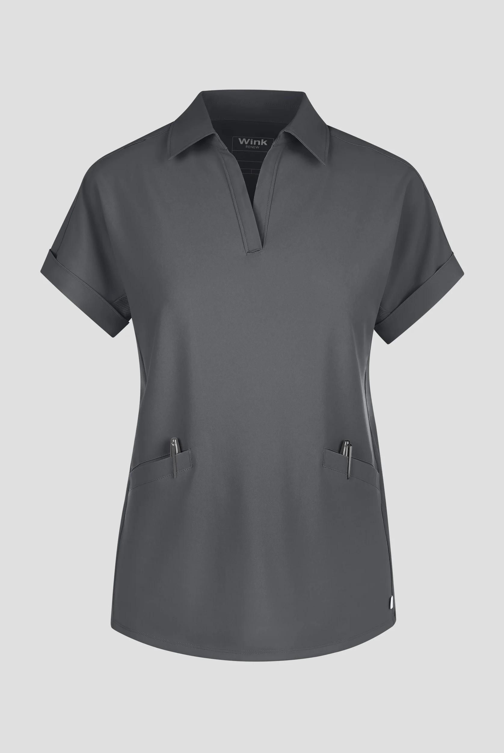 Wink Renew Women's 2-Pocket STRETCH Dolman Sleeve Shirt Collar Scrub Top