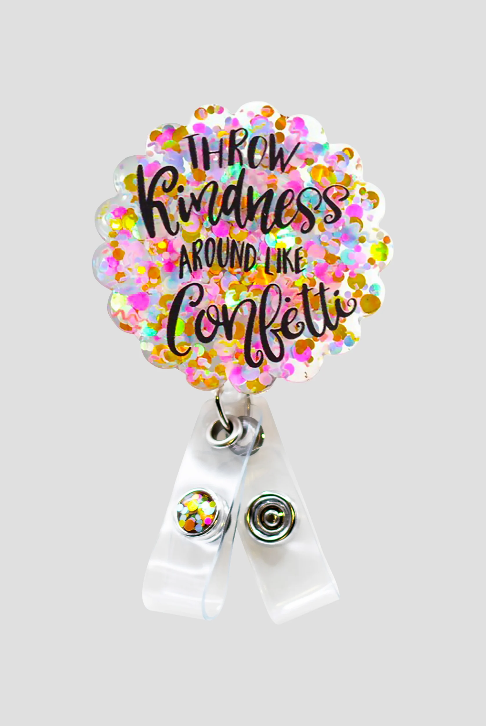 Outside the Box Throw Kindness Glitterific ID Badge Holder