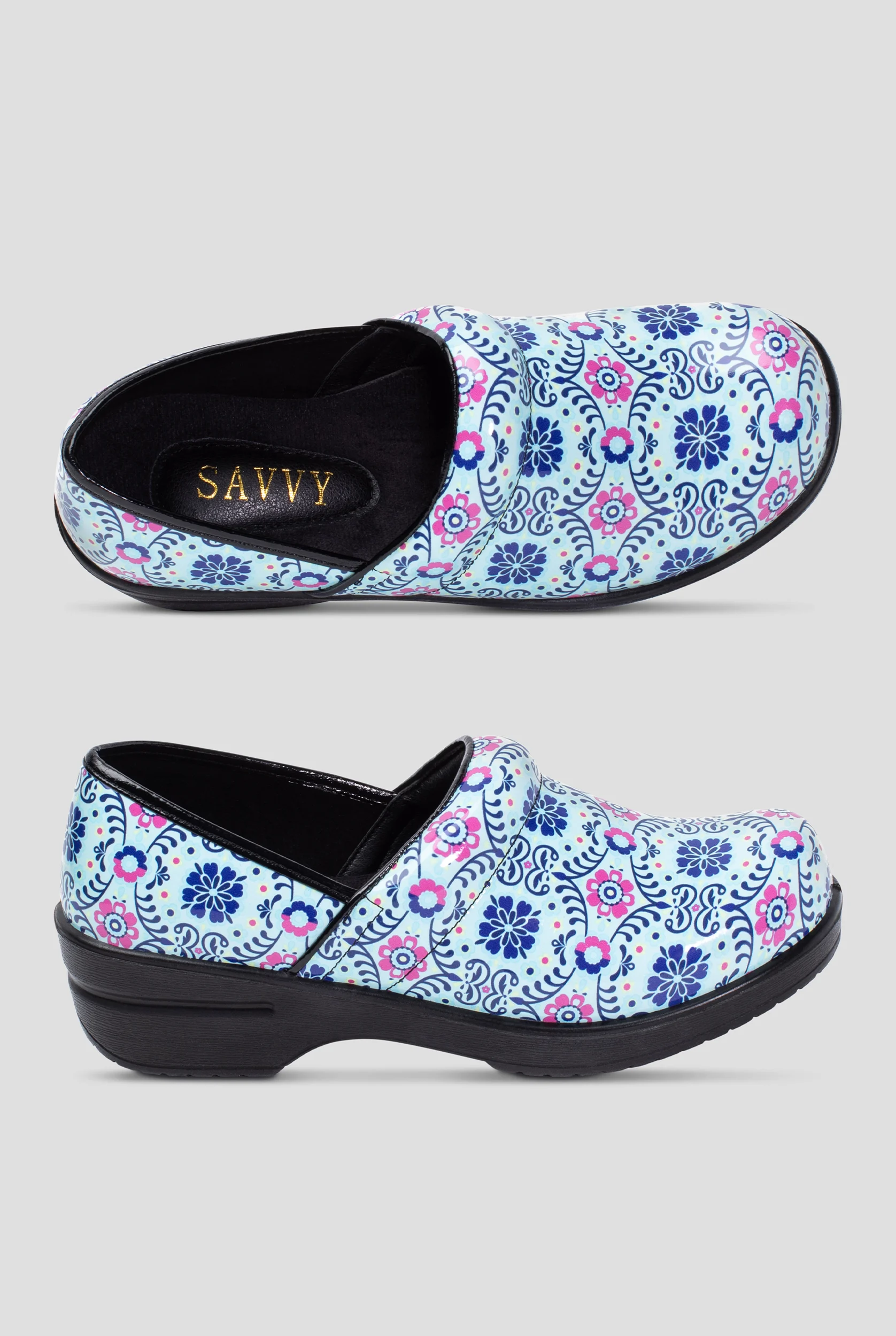 Savvy Women's Brandy Delia Blue Clogs