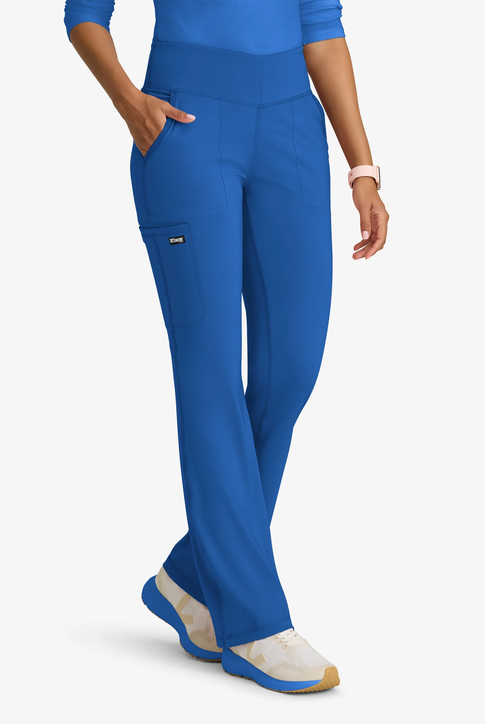 Grey's Anatomy by Barco Knit STRETCH Swift Women's 5-Pocket Fit & Flare Cargo Scrub Pants