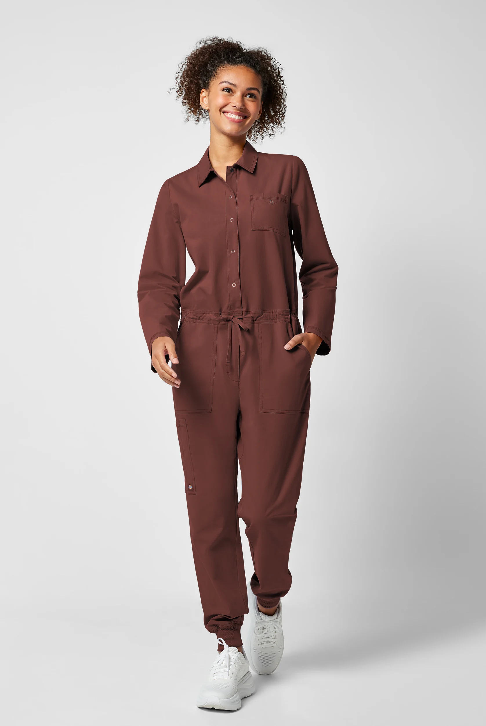 Dickies Forge Women's 5-Pocket Roll Up Sleeve Scrub Jumpsuit