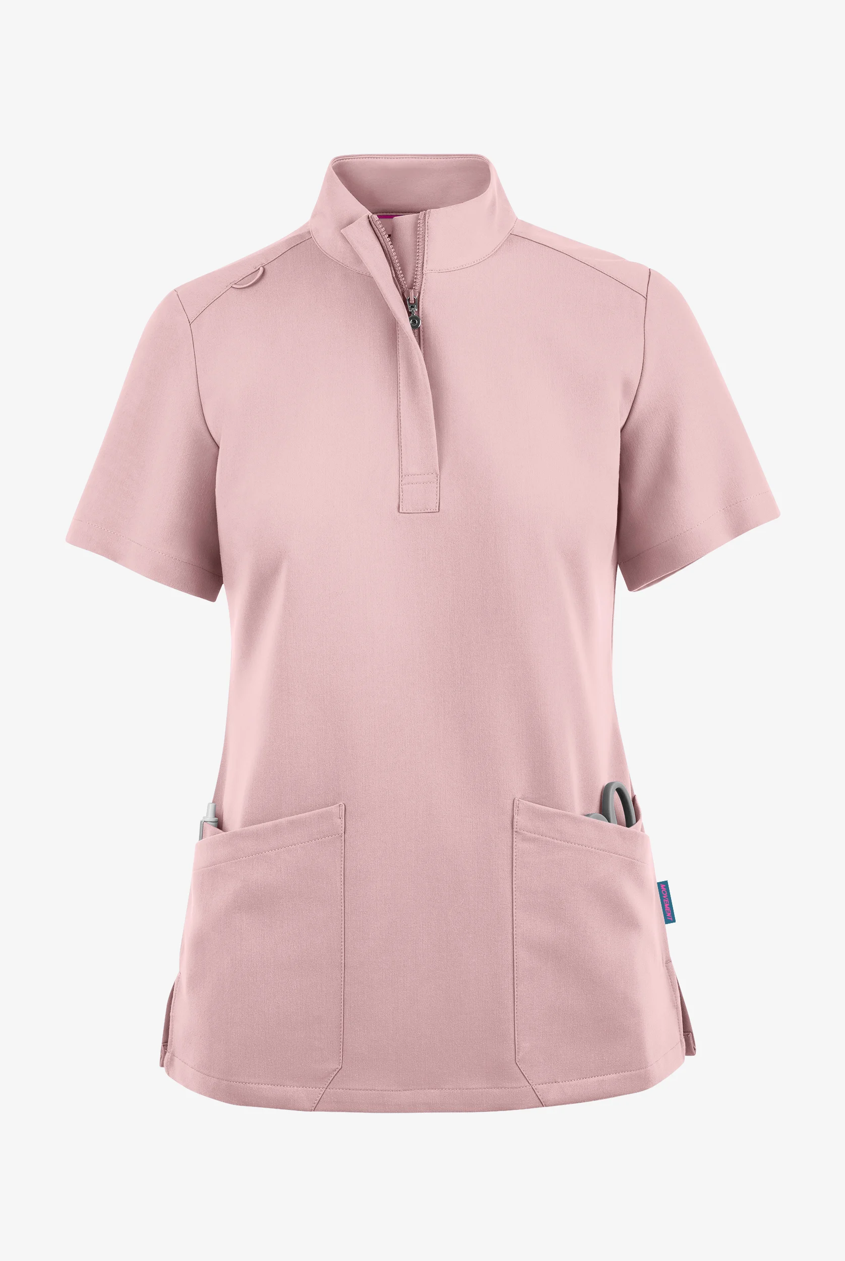 Movement by Butter-Soft Lyrae Women&rsquo;s 6-Pocket Zip Closure Neck Scrub Top
