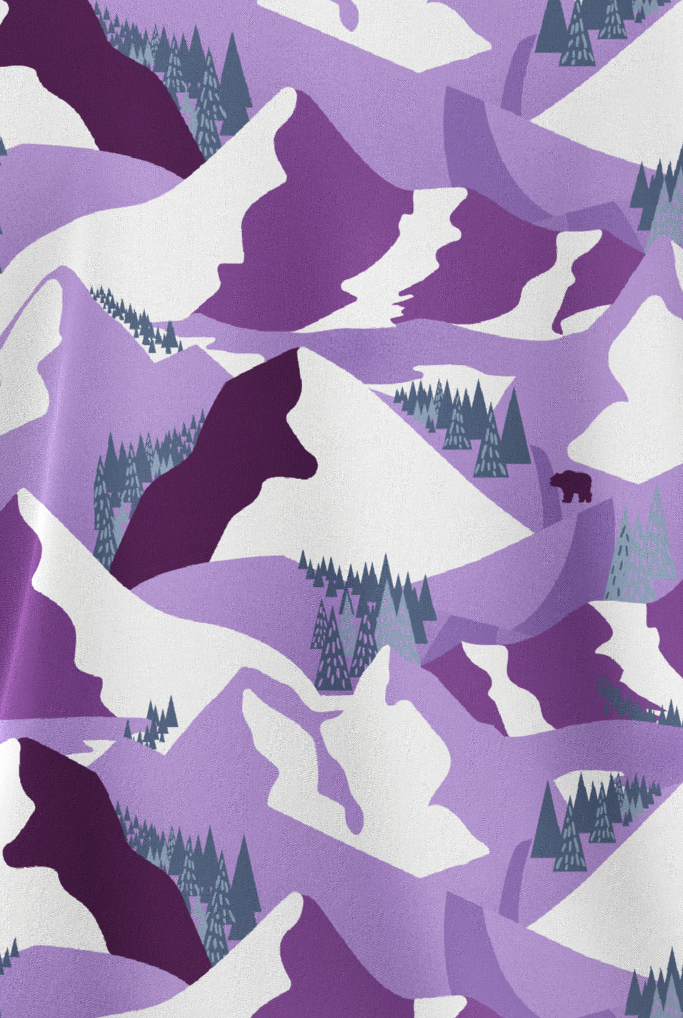 Butter-Soft STRETCH Vail Valley Eggplant Women's 2-Pocket V-Neck Print Scrub Top