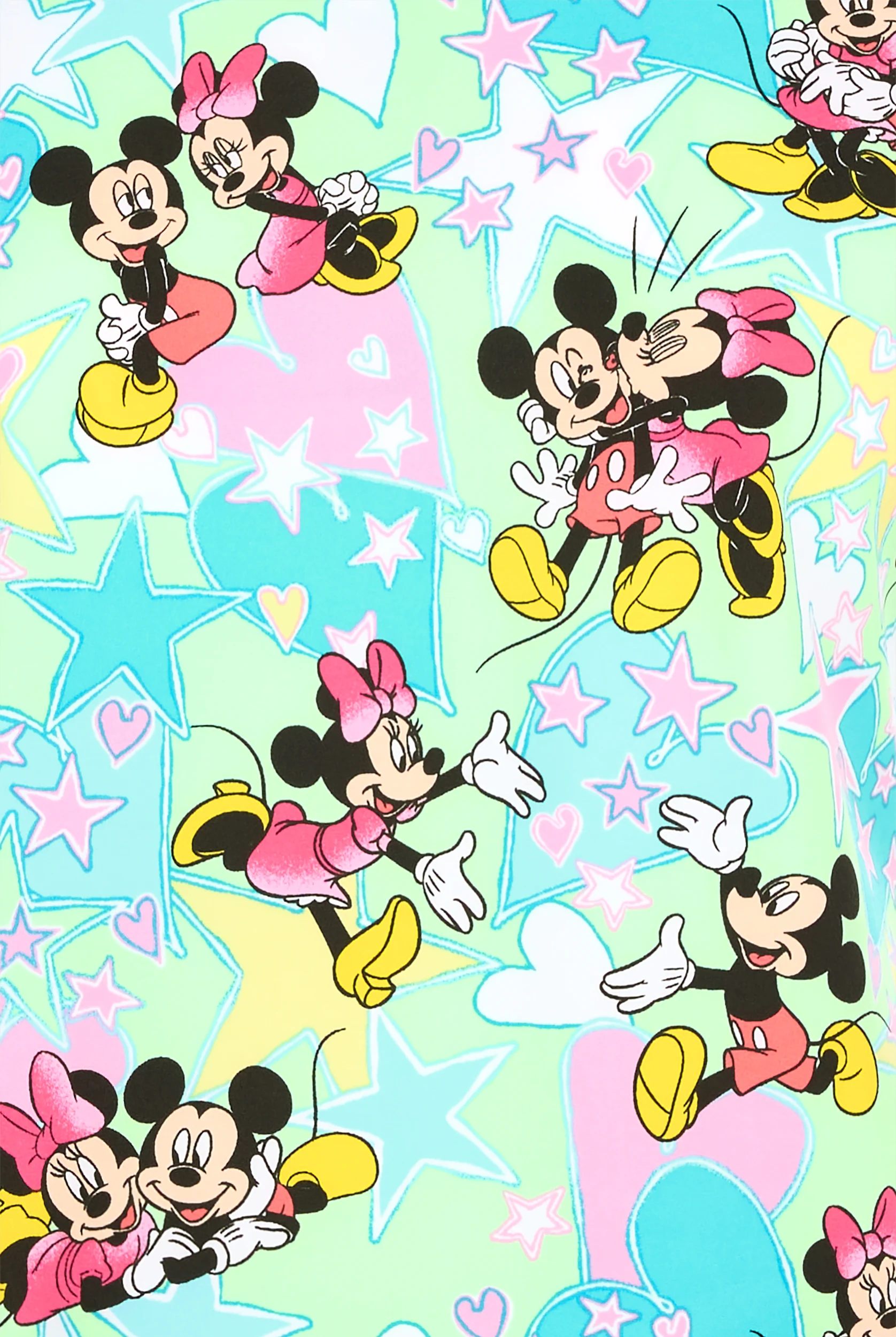 Tooniforms Disney's Mickey Love And Magic Women's 3-Pocket STRETCH V-Neck Print Scrub Top