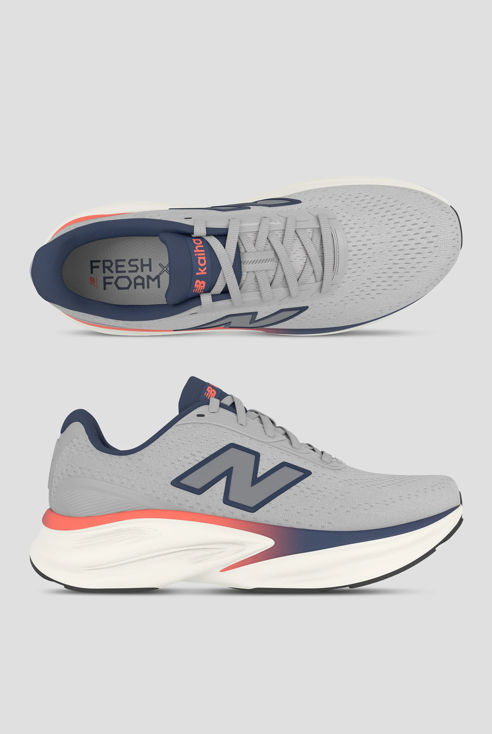 New Balance Men's FRESH FOAM X Kaiha Road Grey Matter / Blue Oyster Athletic Lace Up Shoes