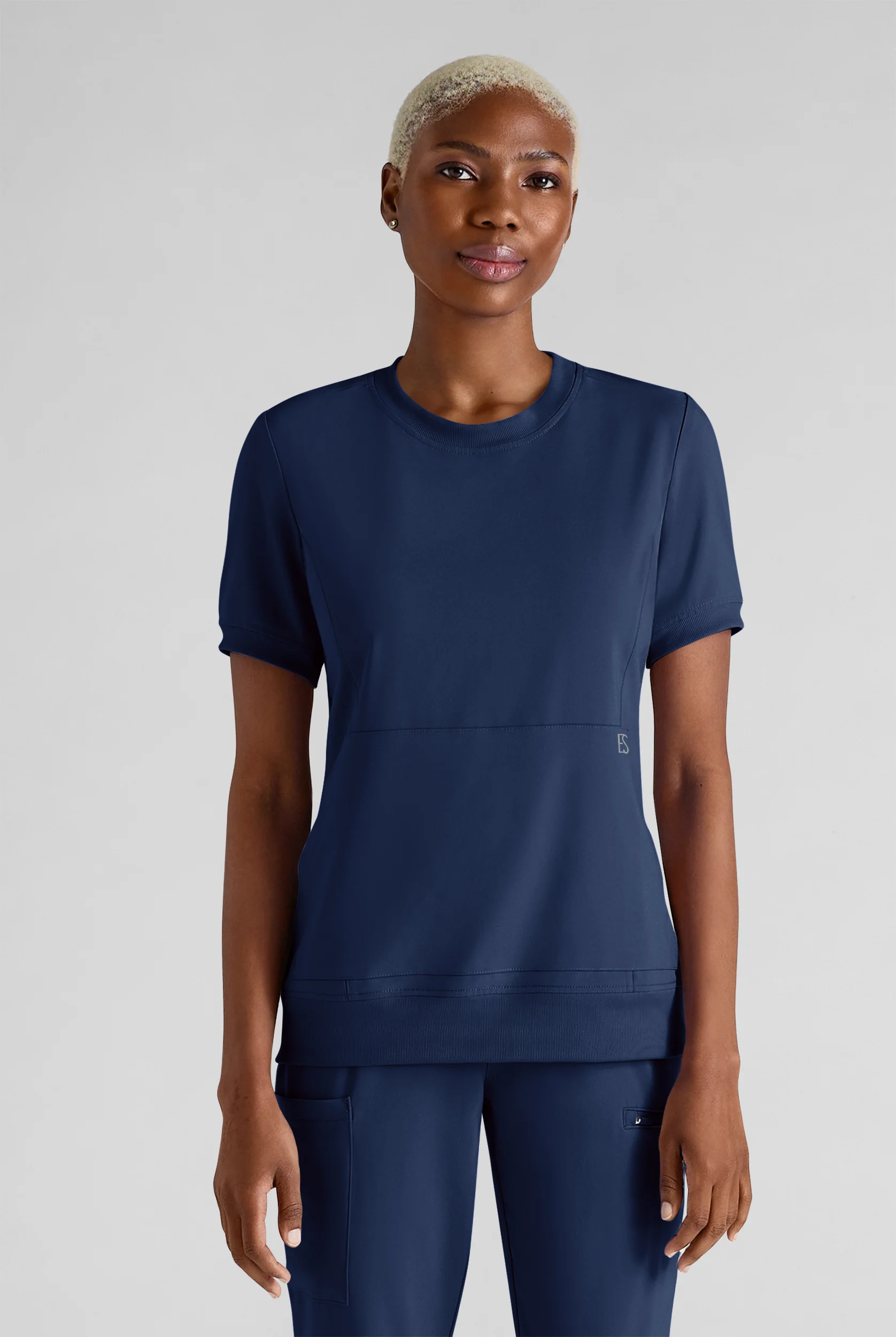 Easy STRETCH Anya Women's 2-Pocket Relaxed Crew Neck Scrub Top