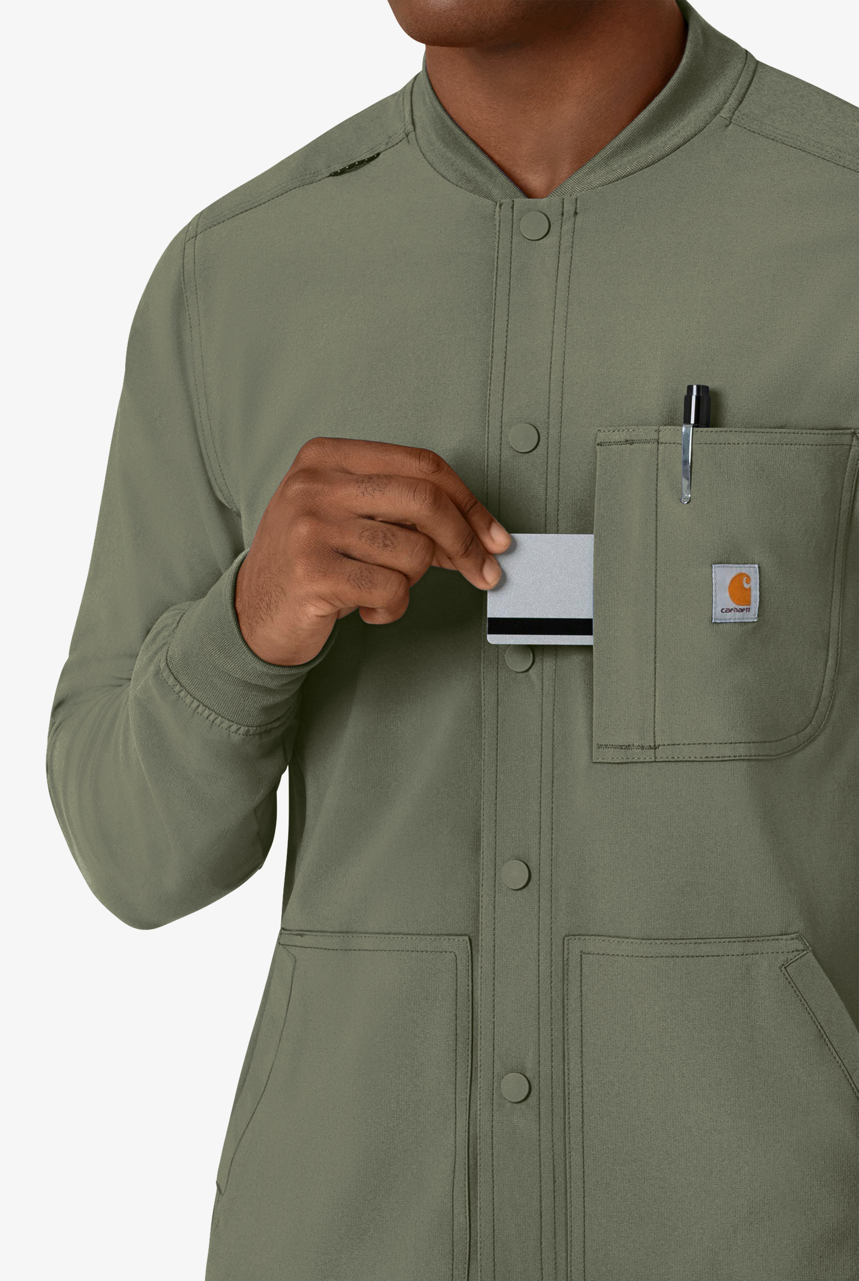 Chaqueta médica Carhartt Cross-Flex STRETCH con 4 bolsillos para hombre