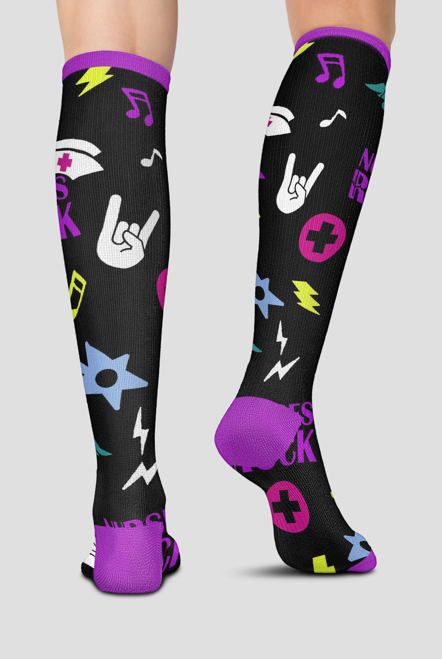 Cherokee Rockin' Nurses Women's 10-15 mmHg Light Compression Socks