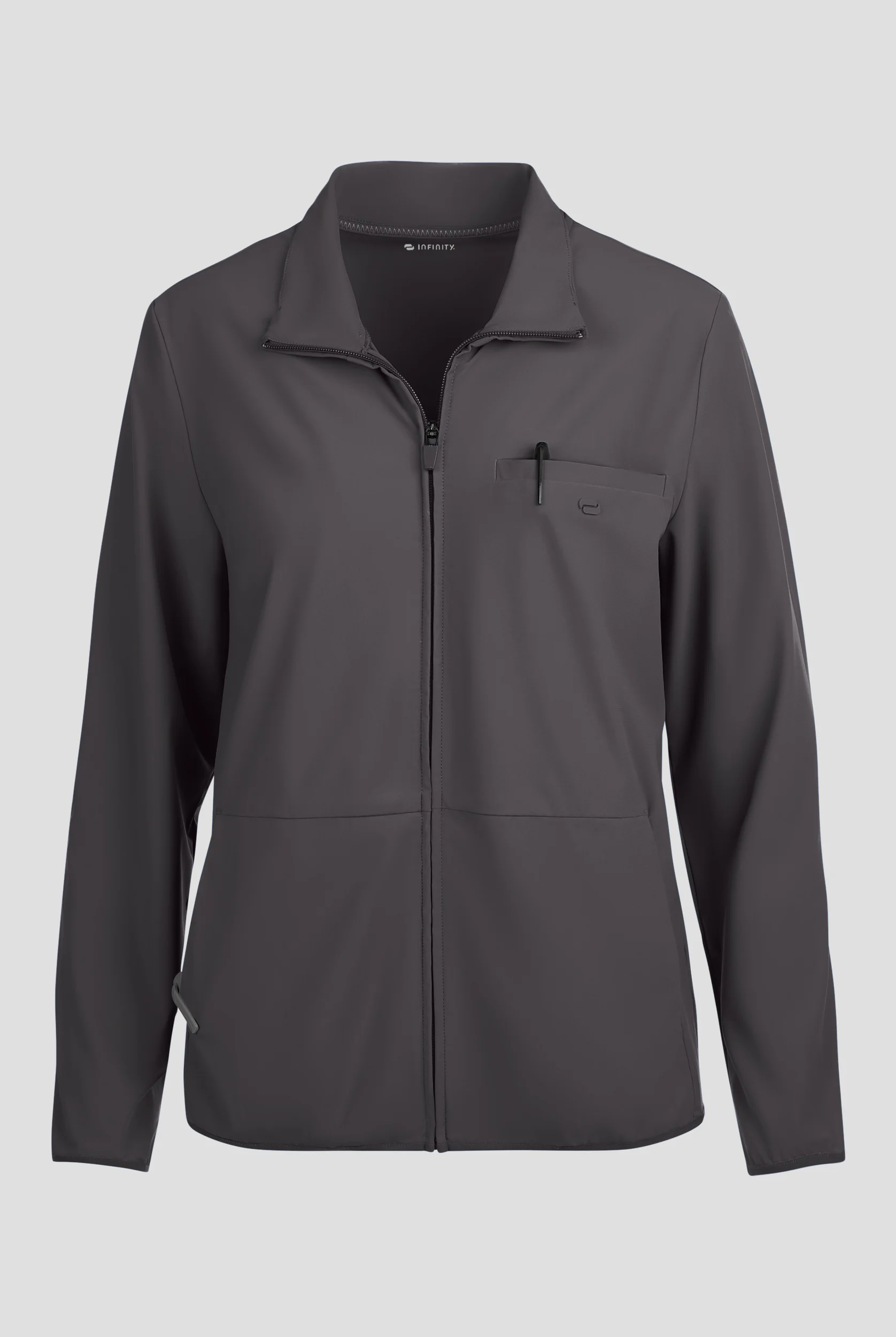 Infinity Pursuit Women's 3-Pocket STRETCH Front Zip Warm-Up Scrub Jacket