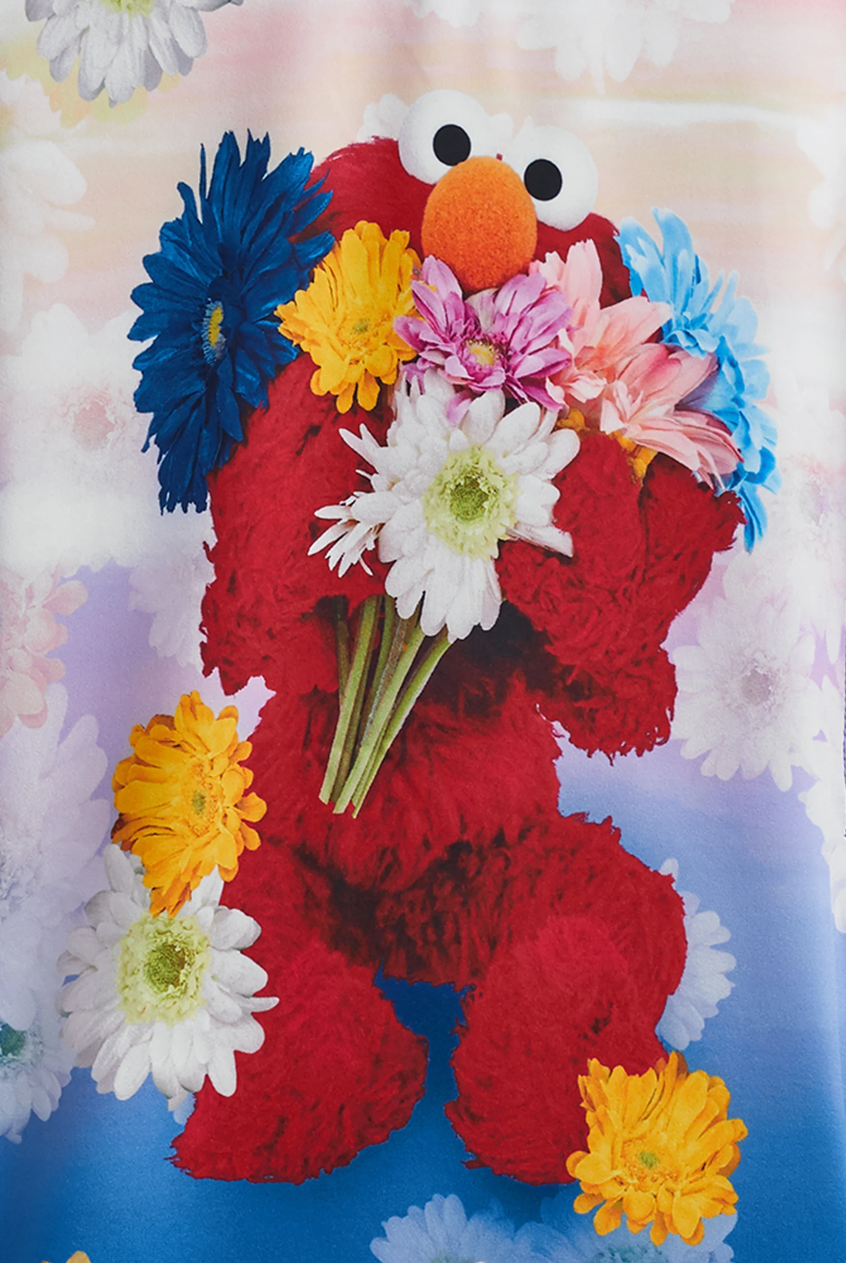 Cherokee Tooniforms Sesame Street Elmo Flowers Women's 1-Pocket V-Neck Print Scrub Top