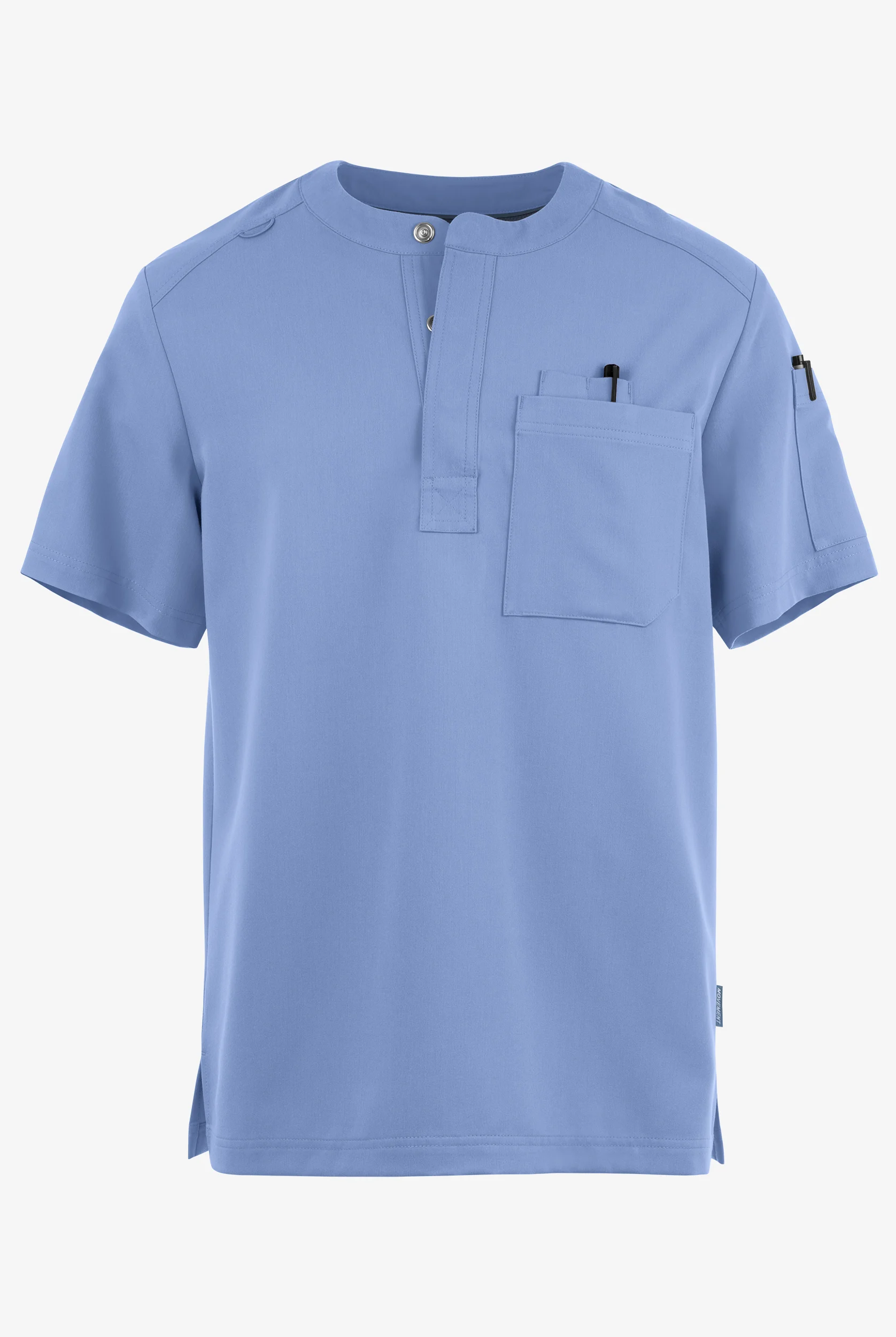 Camisa médica MOVEMENT by Butter-Soft Eclipse Henley con 3 bolsillos para hombre 