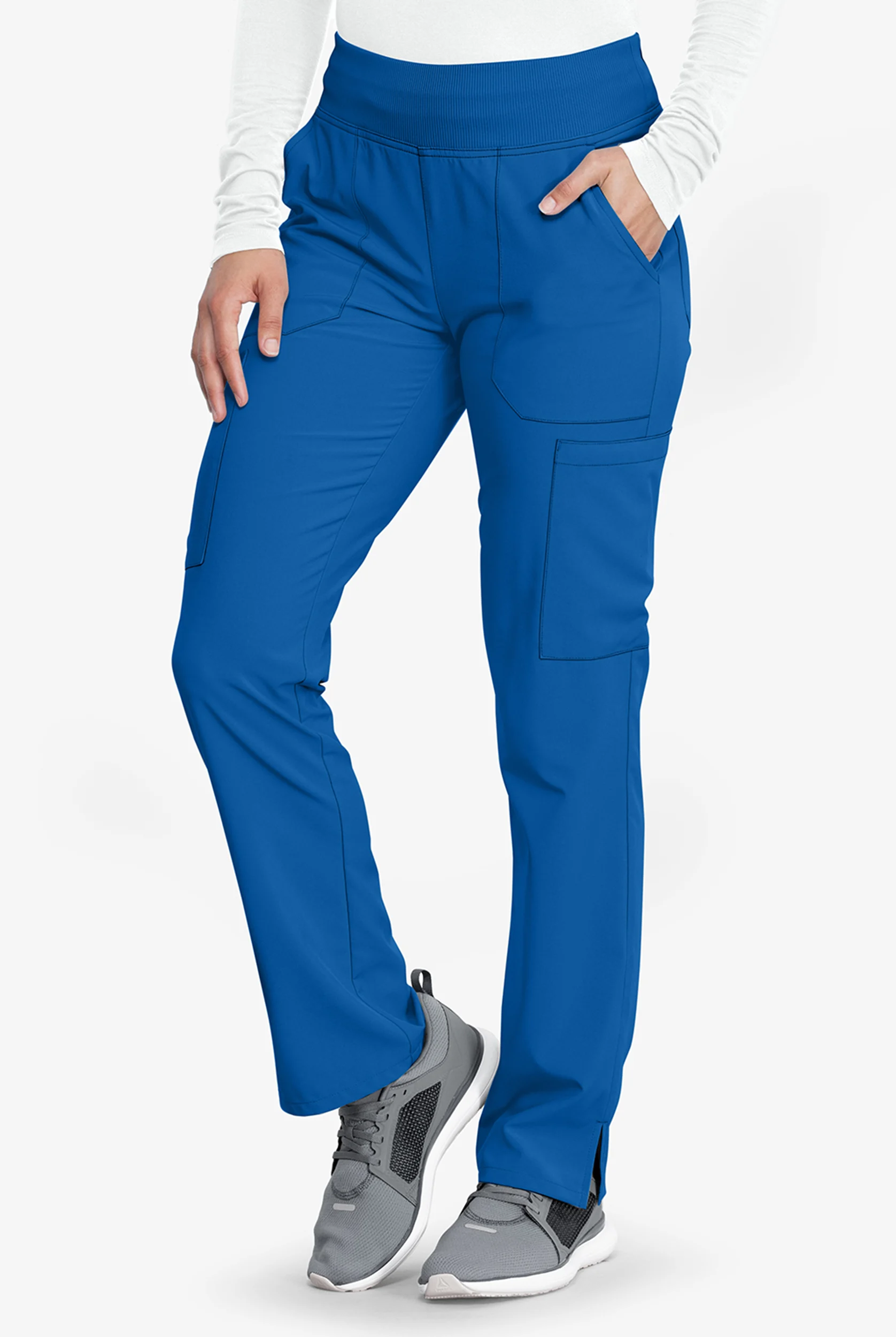 Dickies EDS Essentials Women's 7-Pocket STRETCH Elastic Waistband Cargo Scrub Pants - Petite