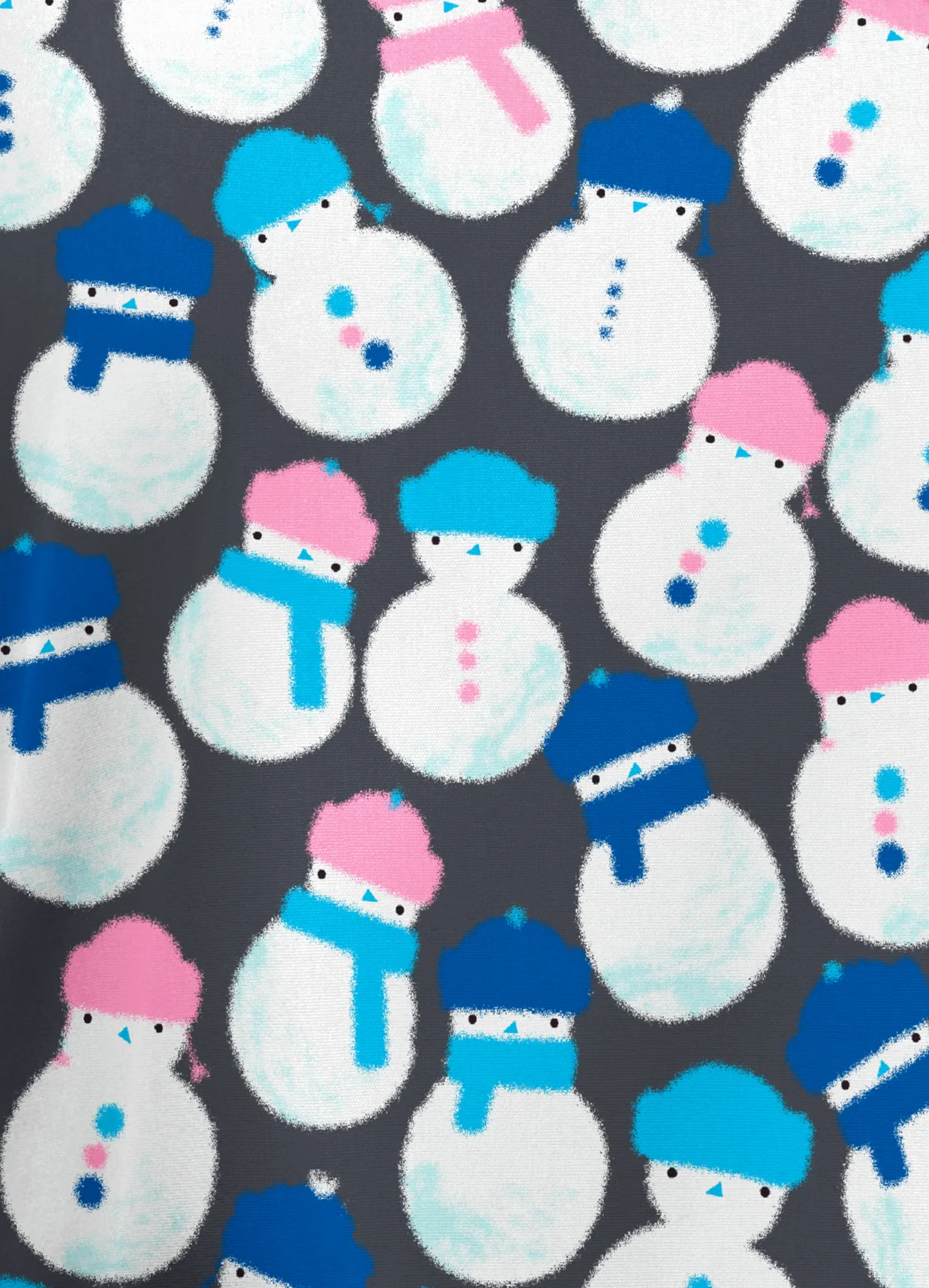 Butter-Soft Snowman Party Pewter Women's 2-Pocket Mock Wrap Print Scrub Top