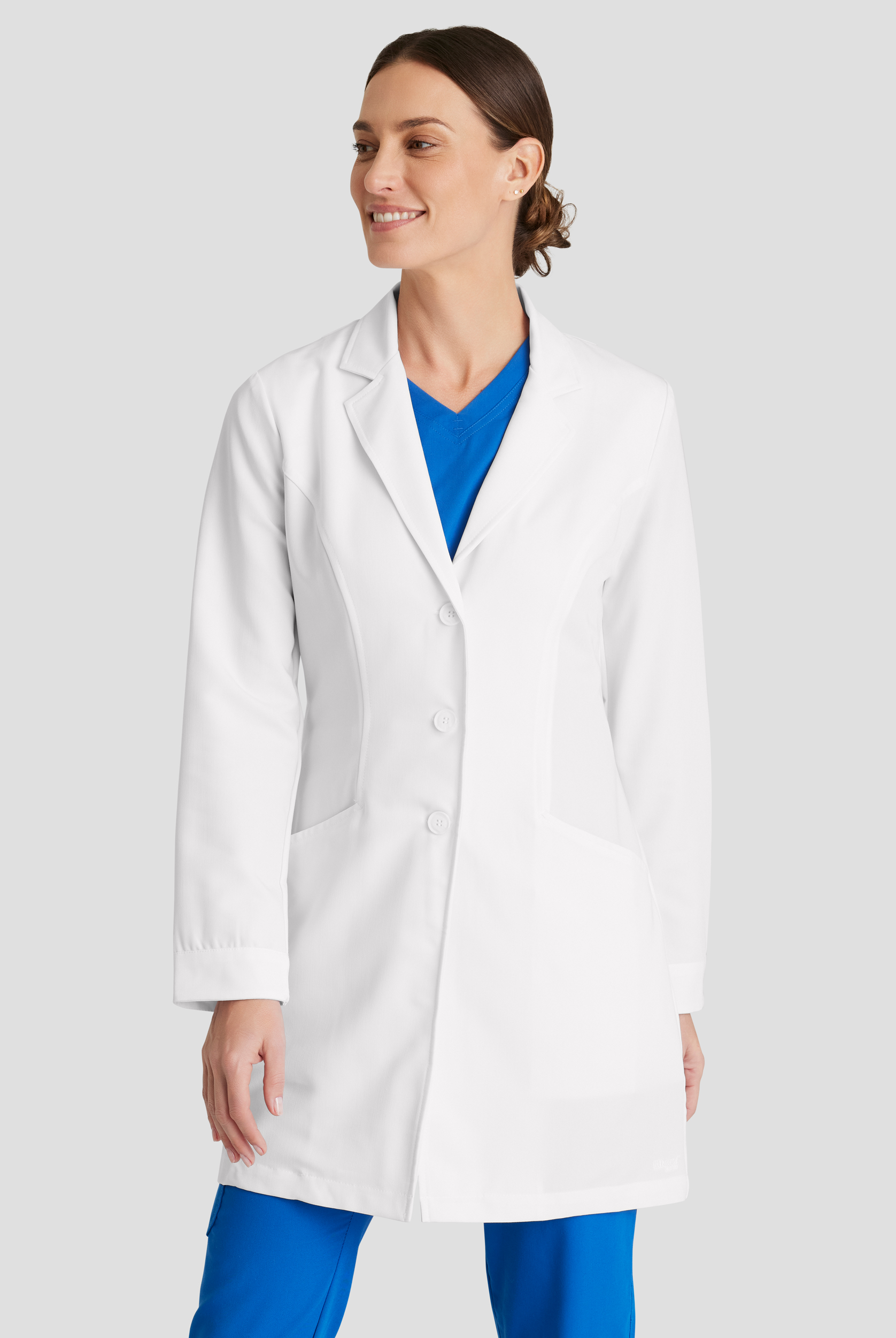 Bata de laboratorio Grey's Anatomy Signature con 2 bolsillos y costuras estilo princesa para mujer