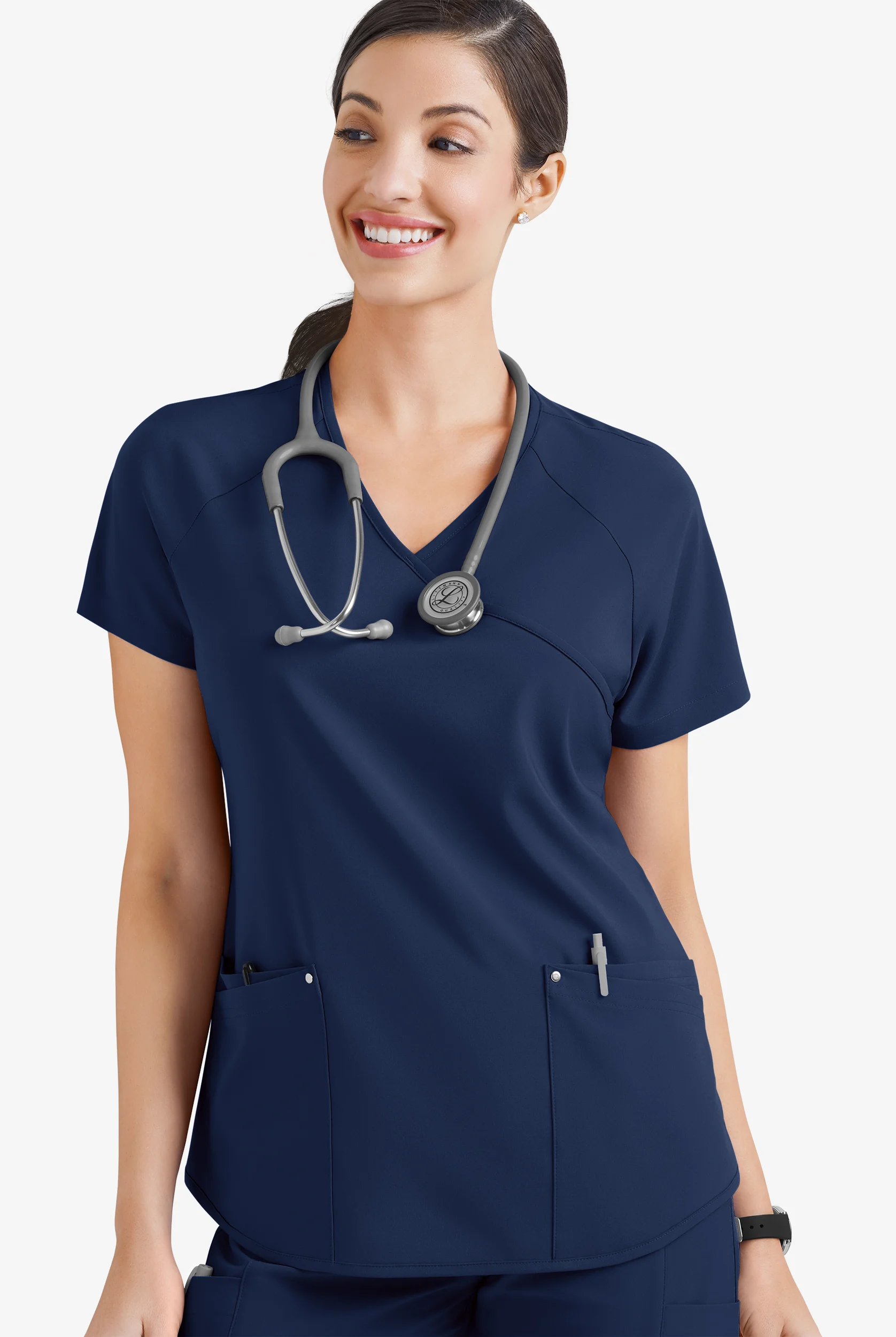 Easy STRETCH Cara Women's 4-Pocket Raglan Scrub Top