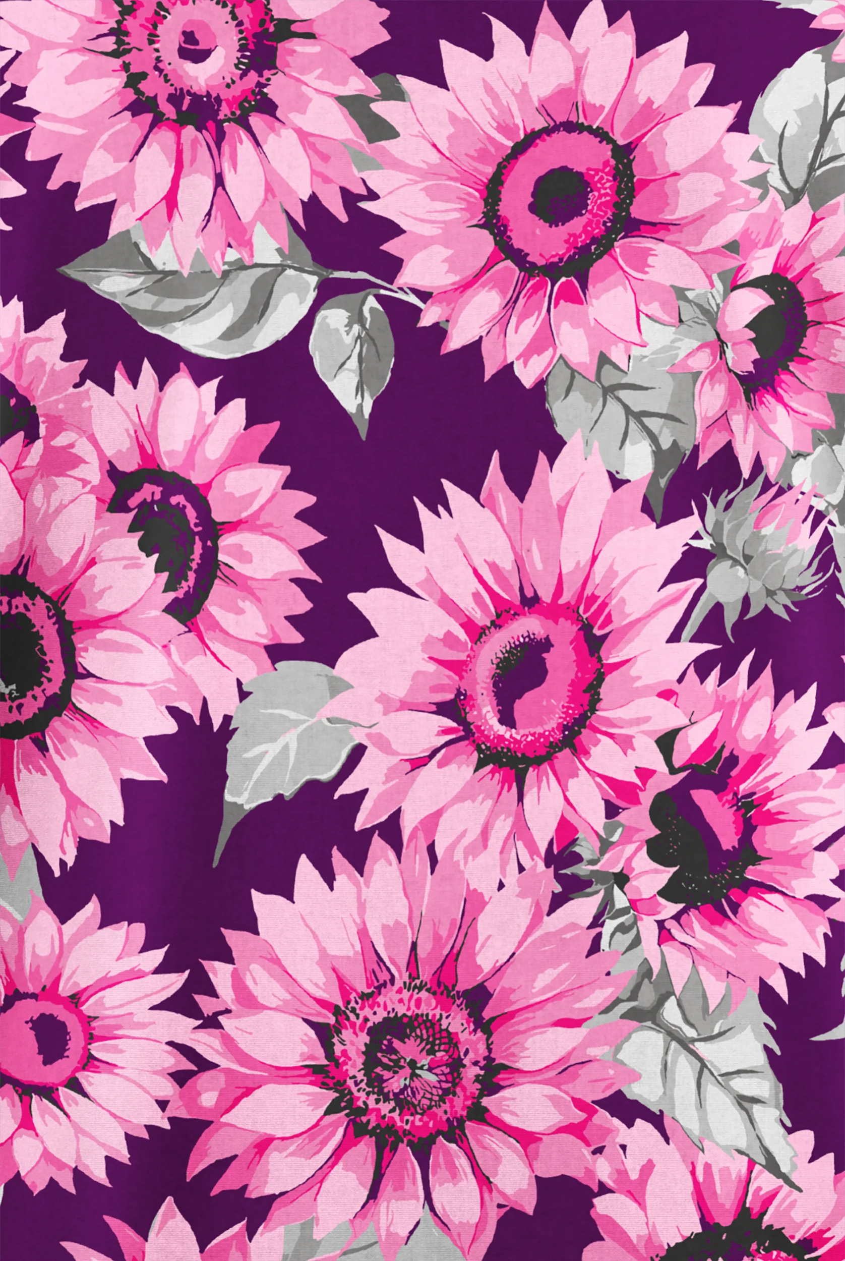 Blusa médica estampada Butter-soft Originals Sunflower Symphony Eggplant con cuello en V y 2 bolsillos para mujer