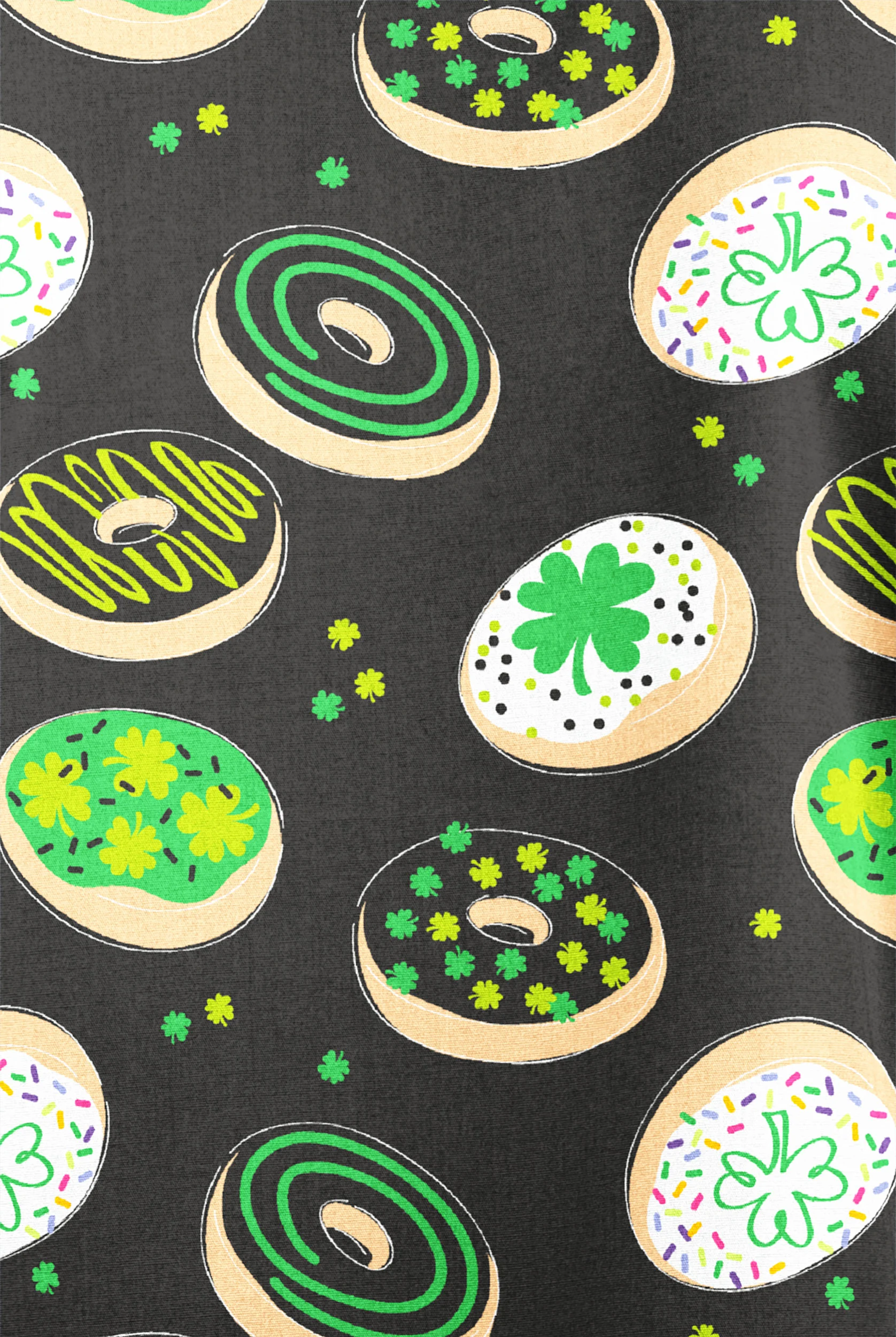 Butter-Soft Originals Lucky Donuts Unisex 2-Pocket V-Neck Print Scrub Top