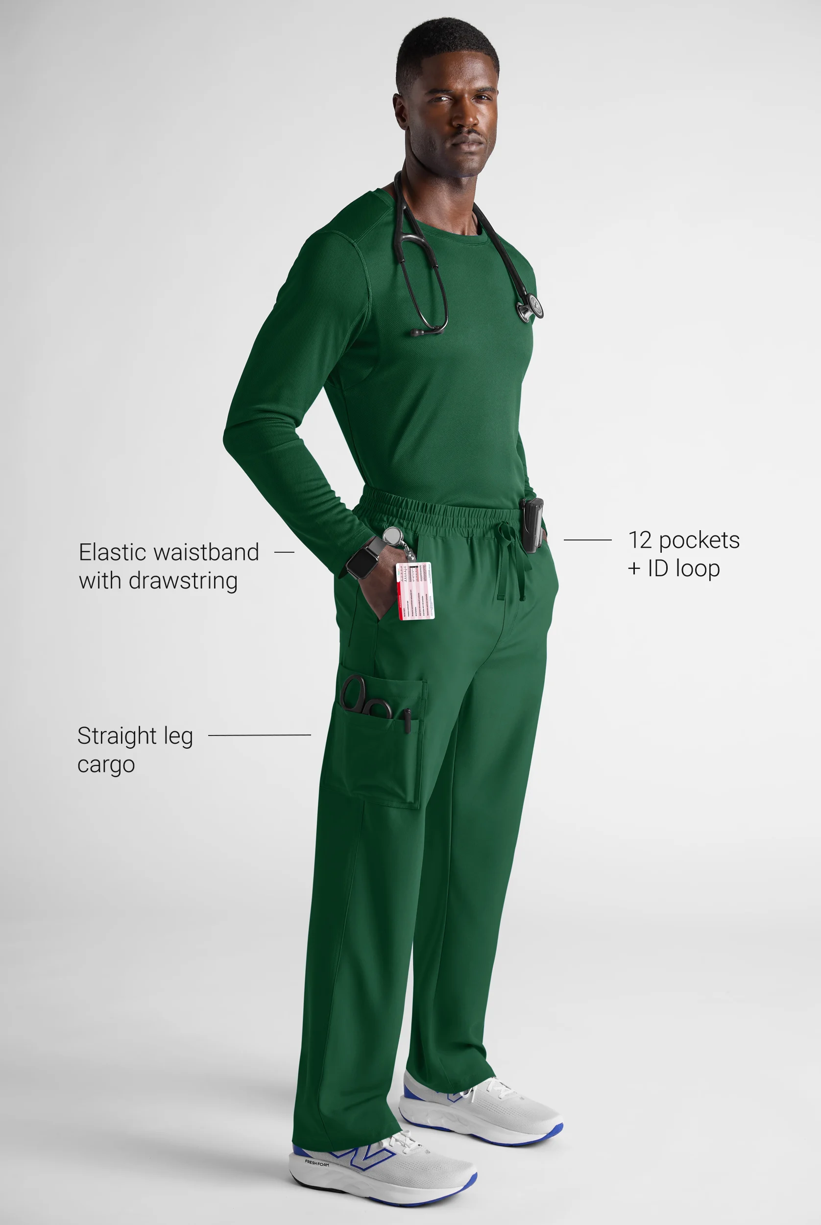 Easy STRETCH Finn Men&rsquo;s 12-Pocket Scrub Pant