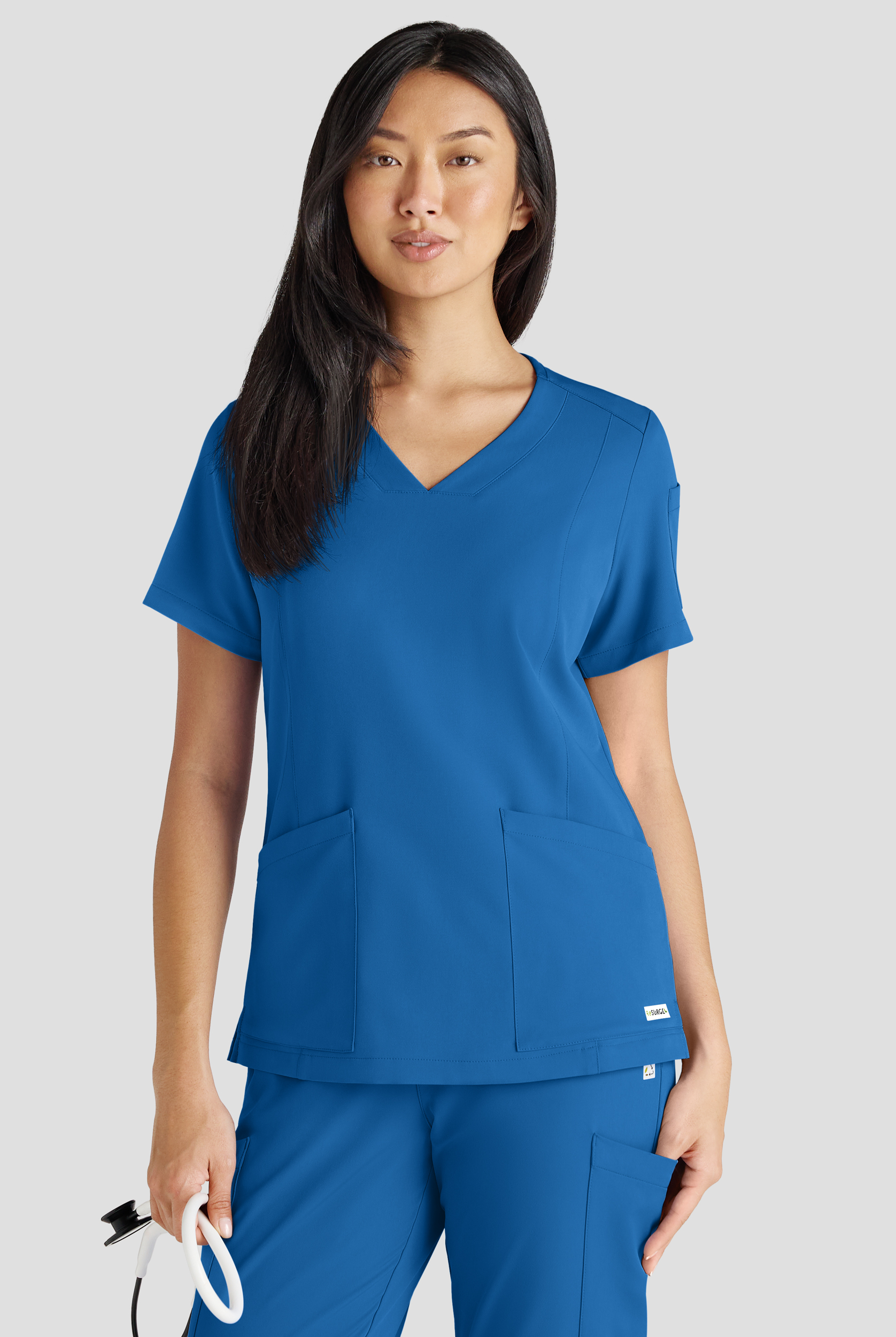 Blusa médica ReSurge Ruby con cuello en V y 5 bolsillos para mujer