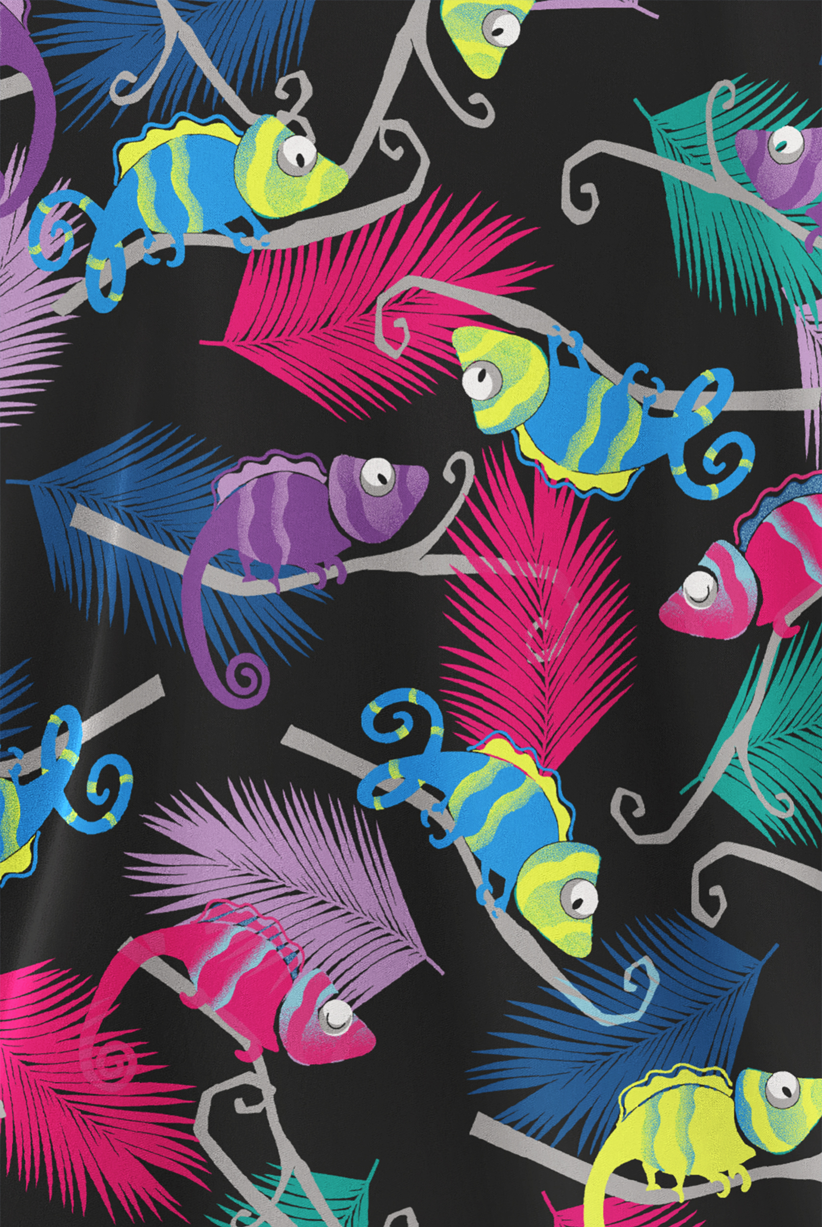 Butter-Soft STRETCH Chameleon Adventure Women's 2-Pocket V-Neck Print Scrub Top