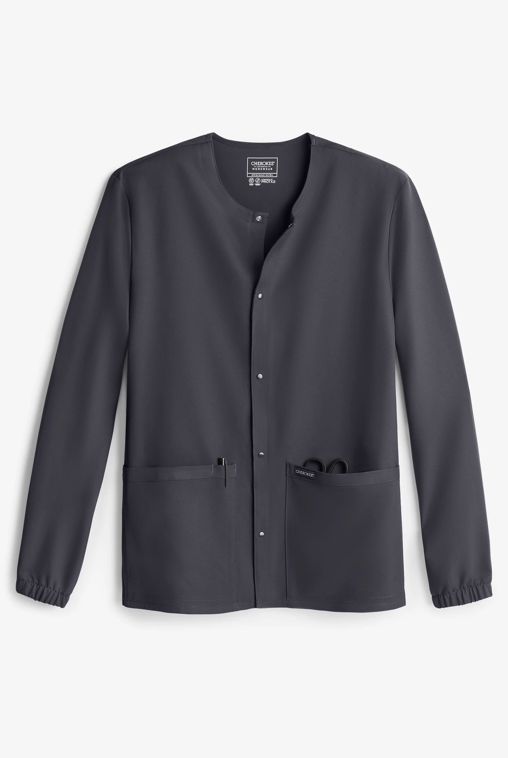 Cherokee Workwear Originals Ultra Unisex 2-Pocket Snap Front Warm Up Scrub Jacket