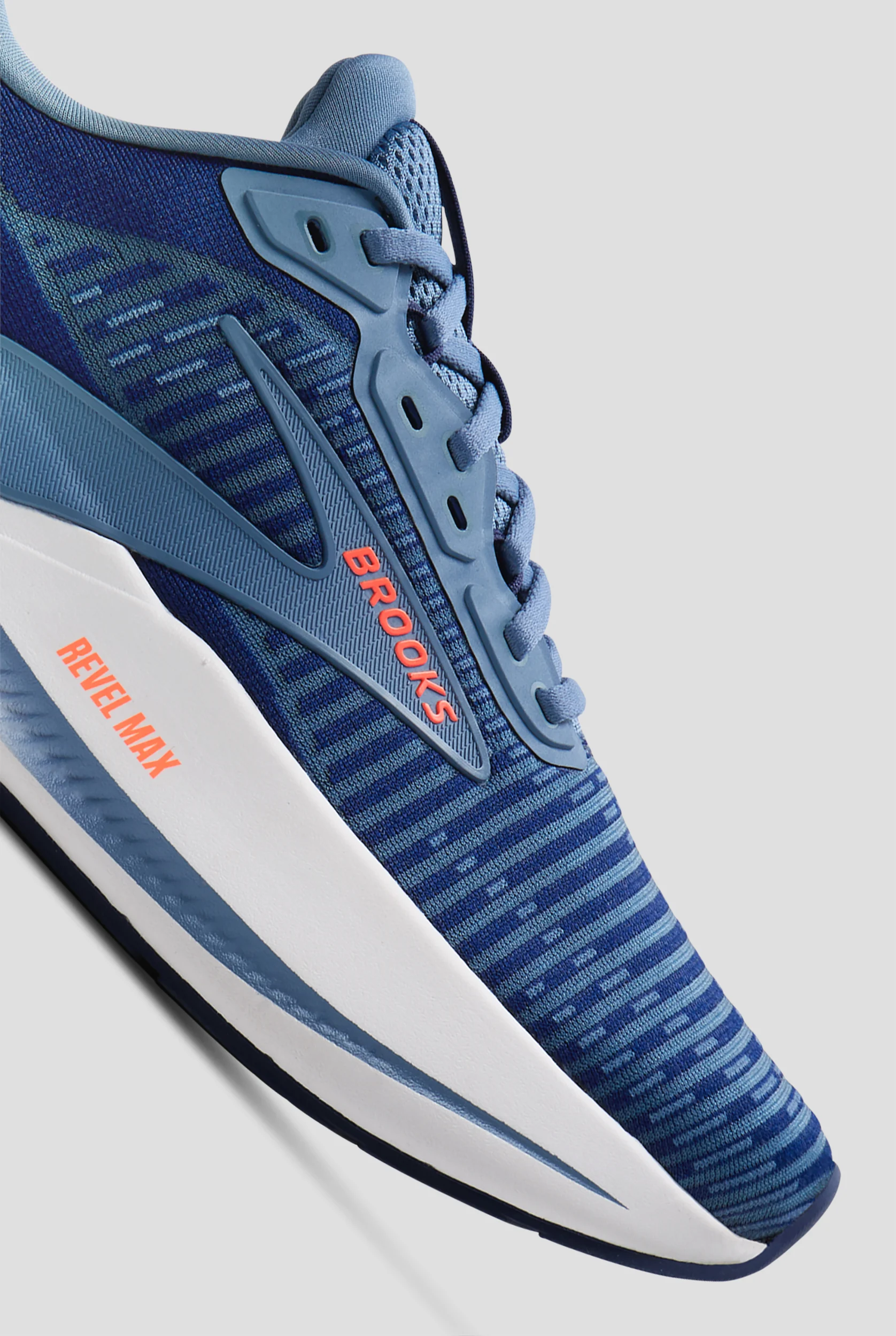 Brooks Men's Revel Max Beacon Blue/Moonlight/Orange Athletic Lace Up Shoes