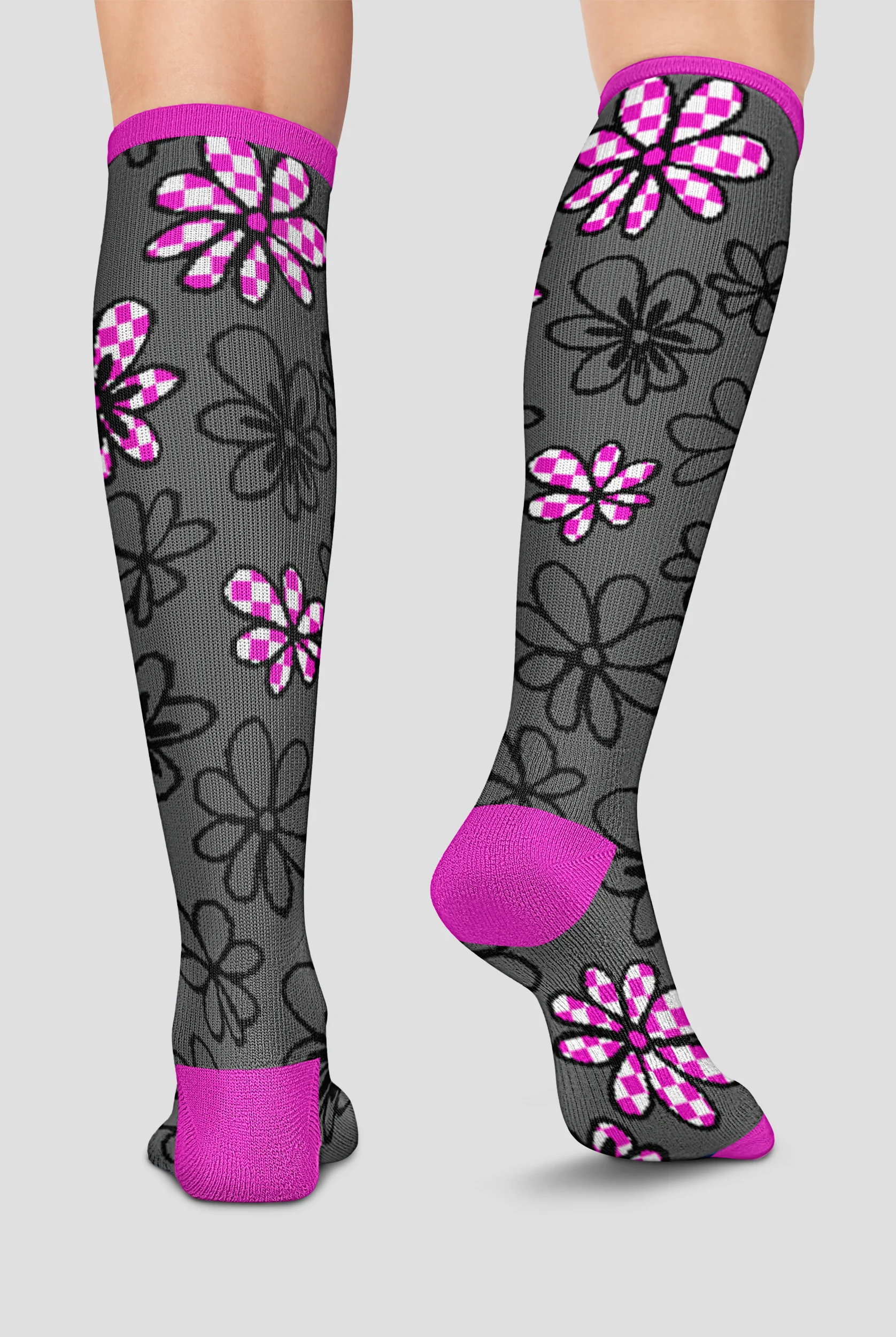 Cherokee Flower Power Women's 10-15 mmHG Light Compression Socks