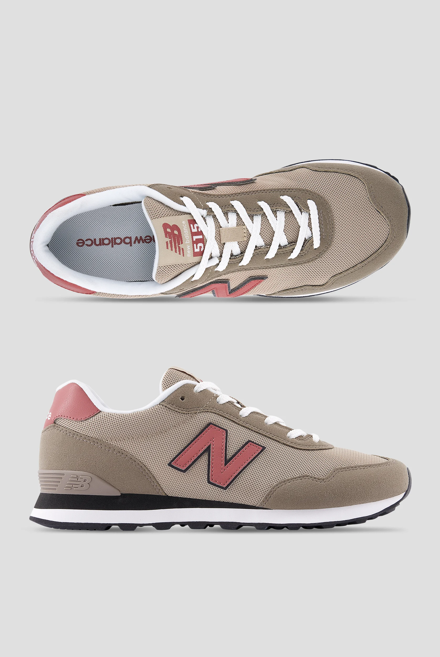 New Balance Men's 515 Stoneware/ Red Rock Athletic Lace Up Shoes