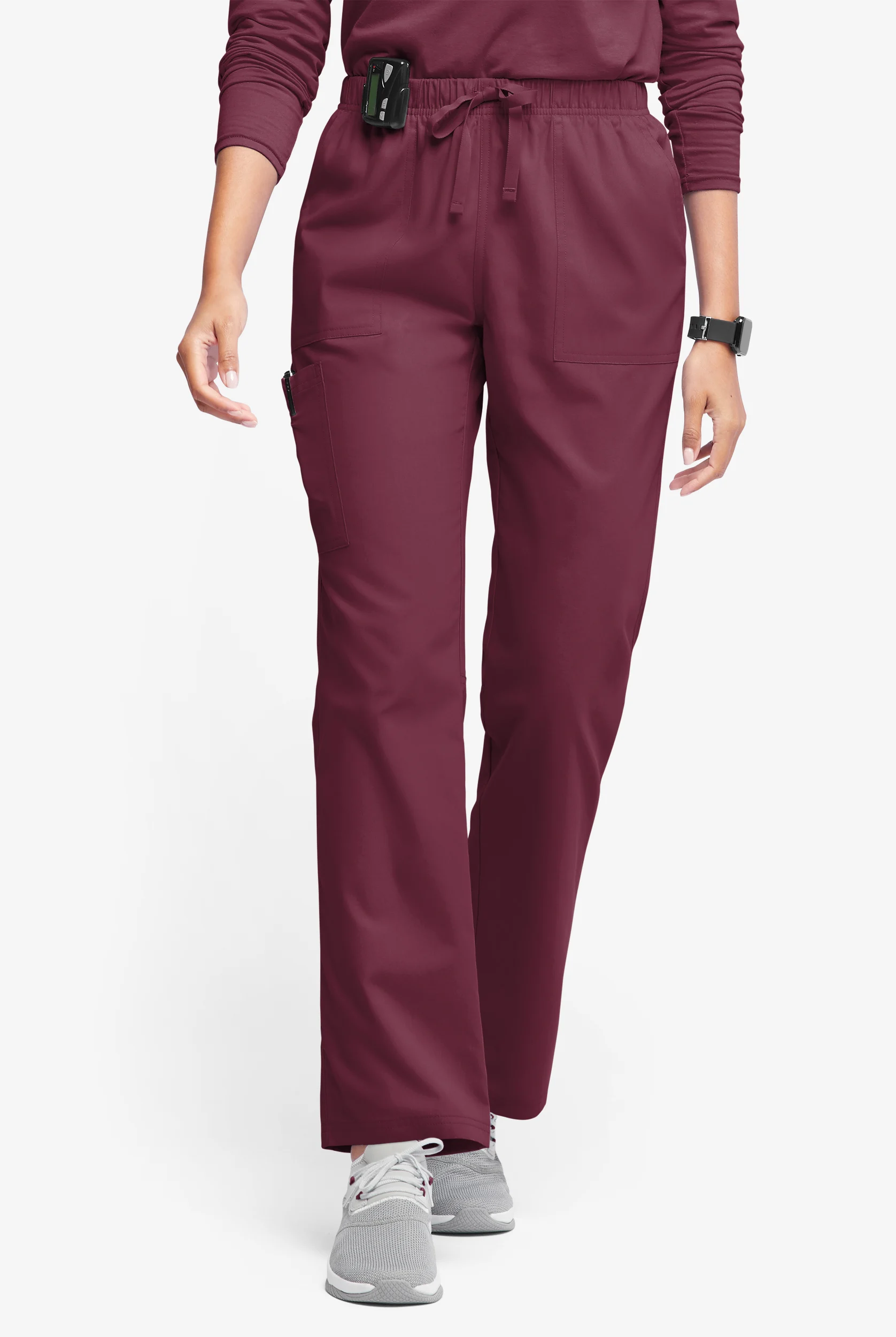 Butter-Soft Originals Women's 7-Pocket Mid Rise Straight Leg Cargo Scrub Pants - Petite