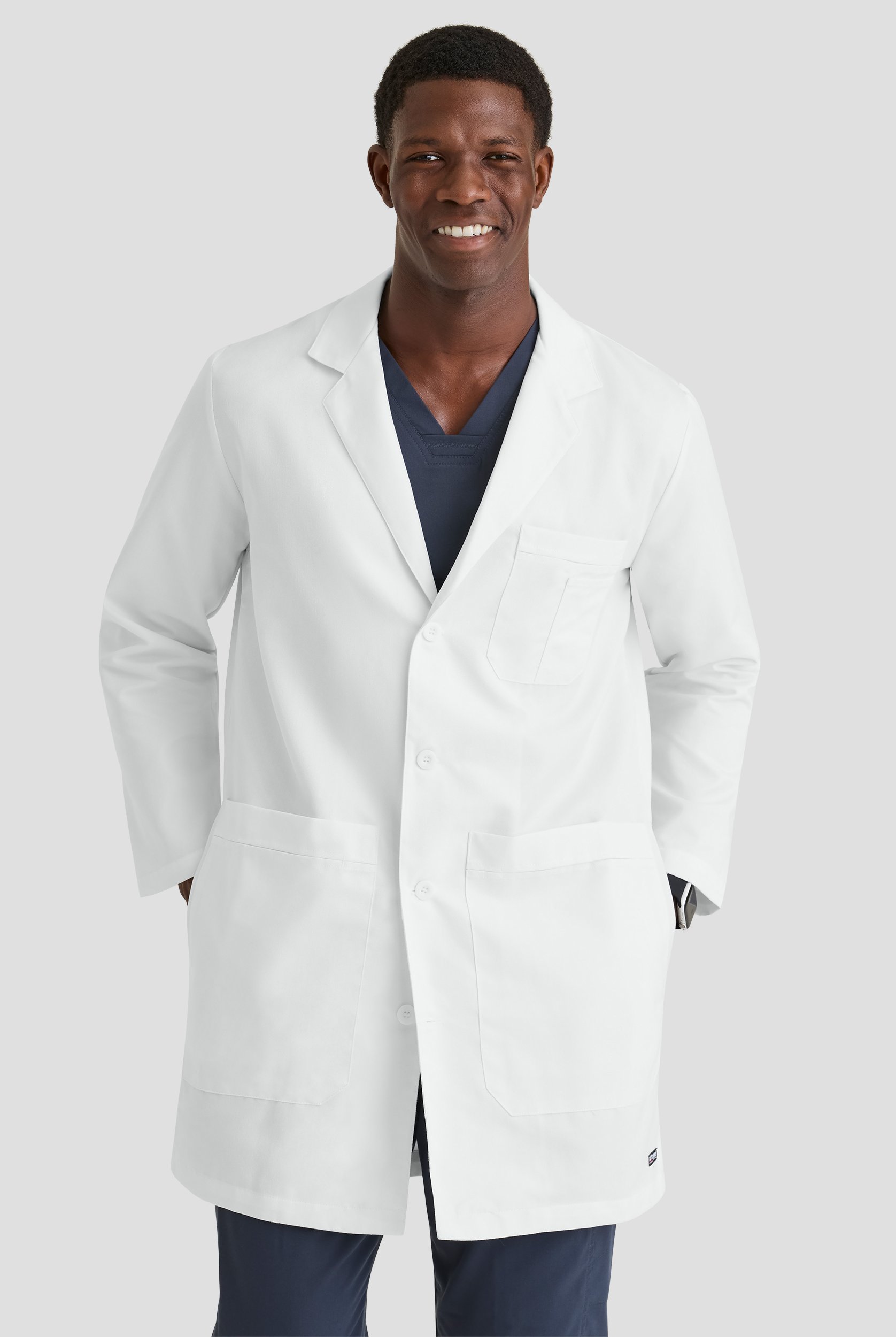 Bata de laboratorio Grey's Anatomy con escote con cuello y 5 bolsillos para hombre