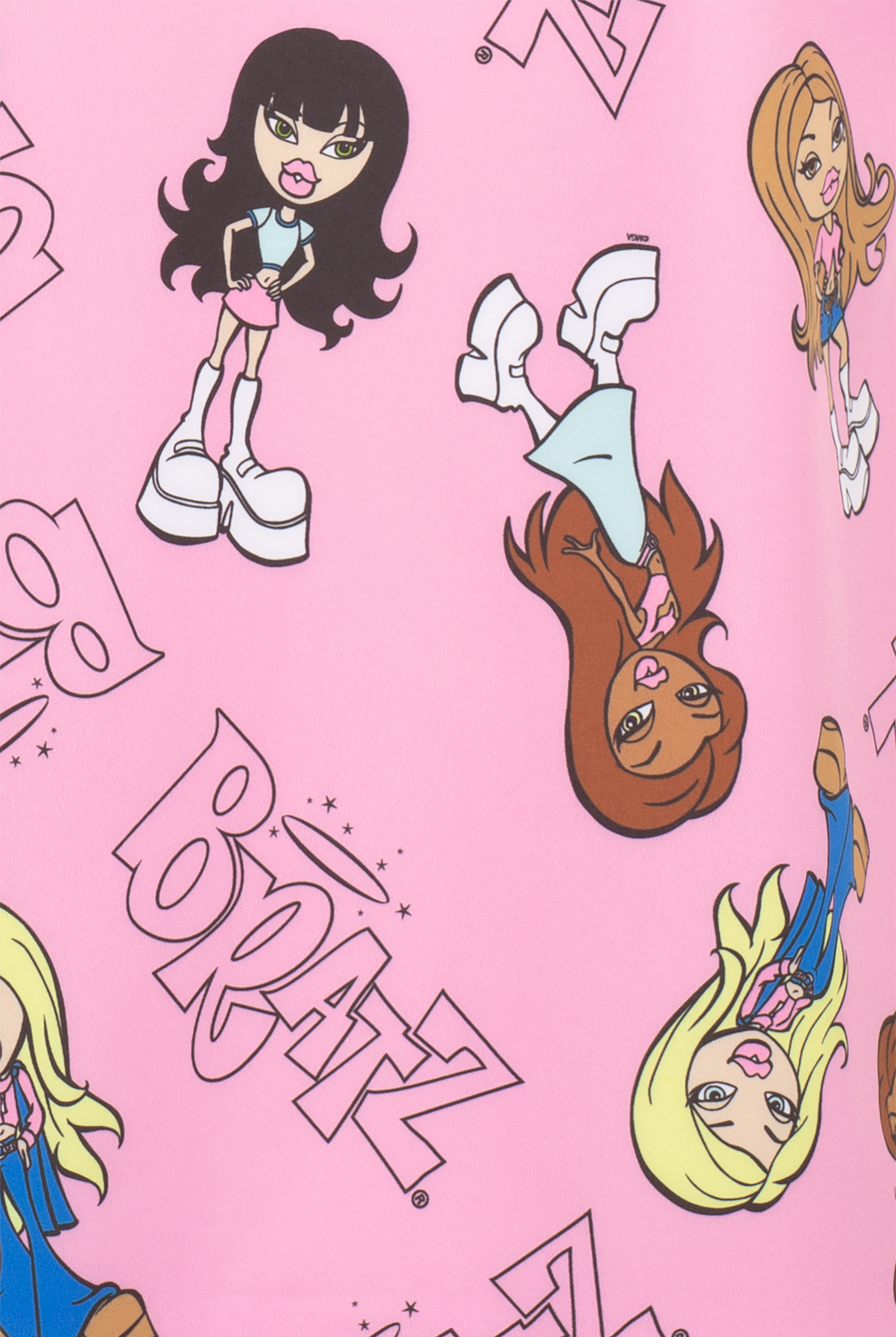 Bratz Girls by Funscrubs Women's 2-Pocket STRETCH V-Neck Print Scrub Top