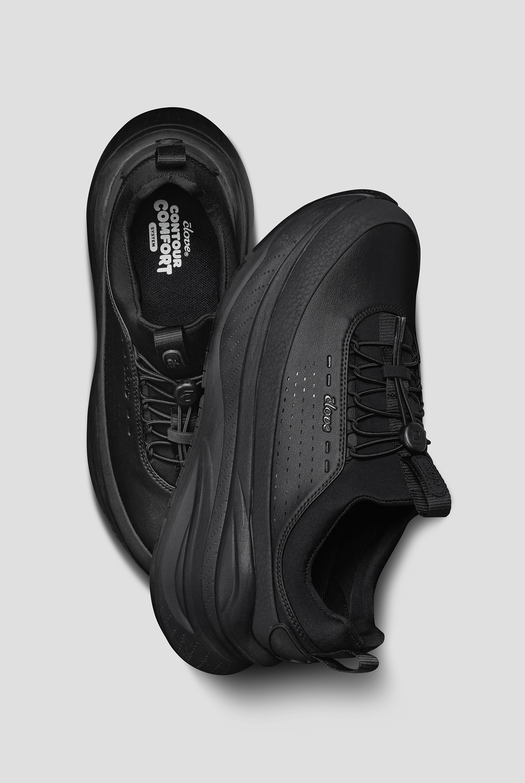 Zapatillas deportivas Clove Supercush&trade; Forte All Black Bungee para mujer