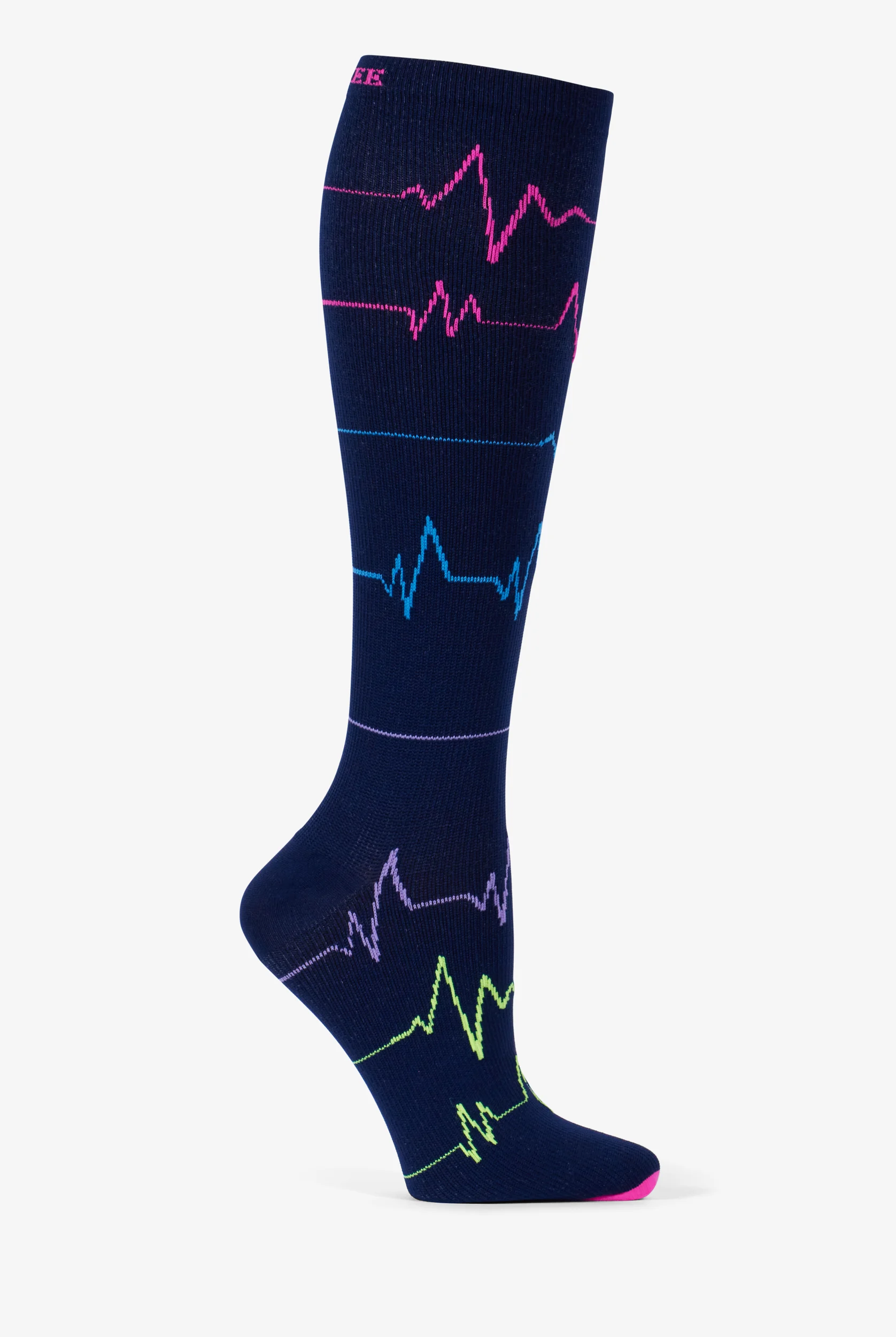Cherokee EKG ZigZag Women's Print Support 10-15 mmHg Light Compression Socks