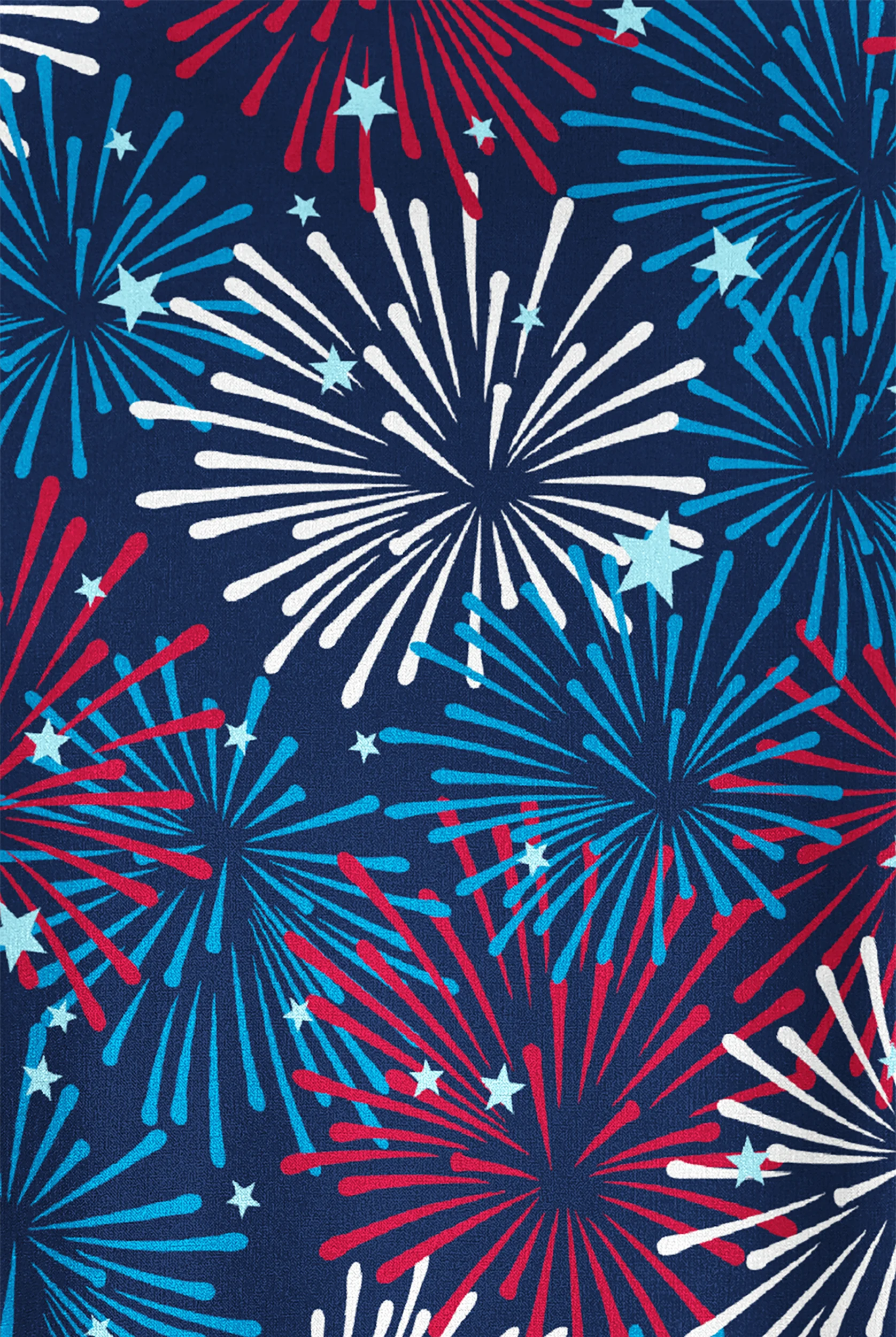 Butter-Soft STRETCH Celebration Day Navy Women's 5-Pocket V-Neck Print Scrub Top