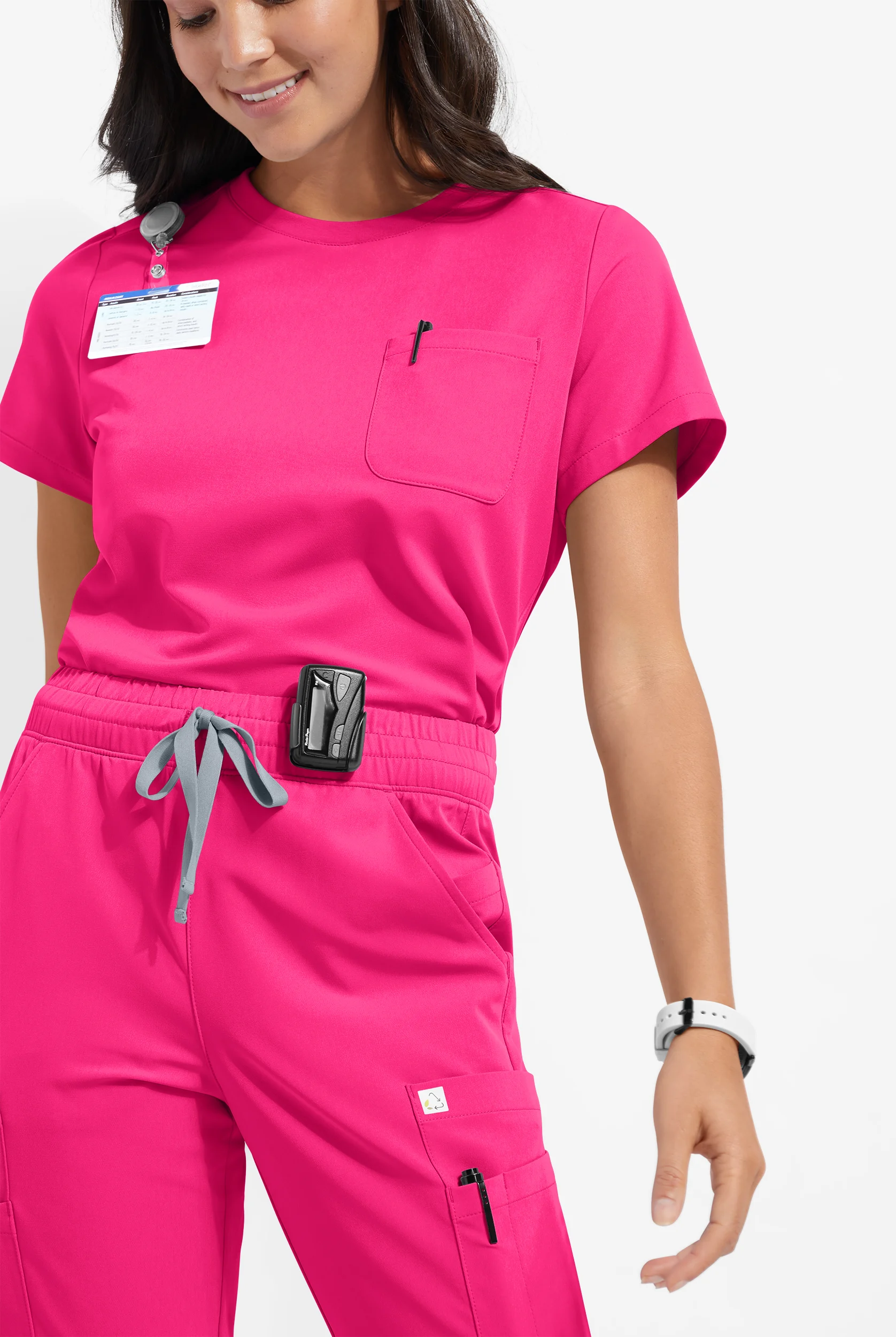 ReSurge Citrine Women's 1-Pocket Crew Neck Tuck In / Wear Out Scrub Top