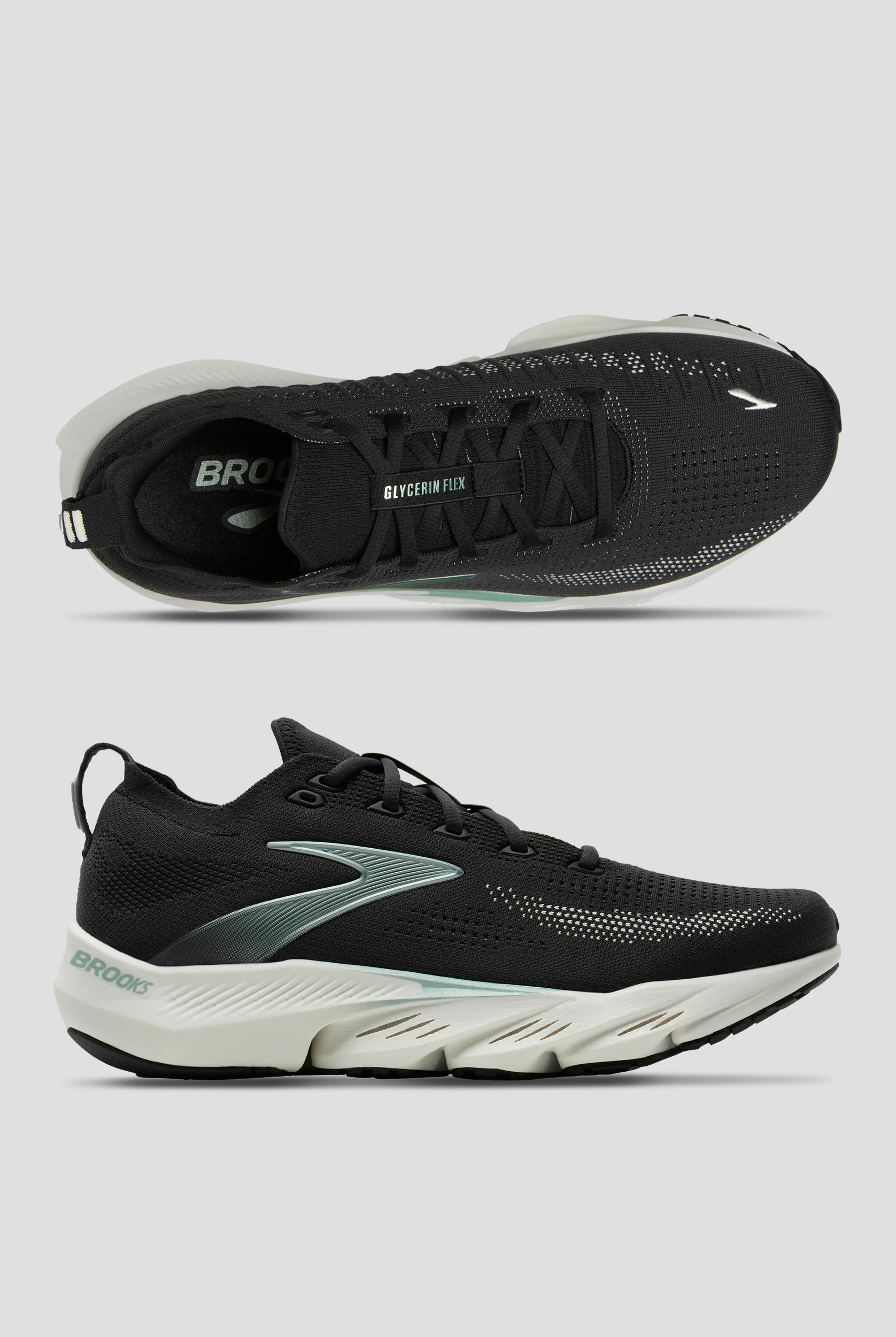 Brooks Men's Glycerin Flex Phantom/Metallic/Coconut Athletic Lace Up Shoes