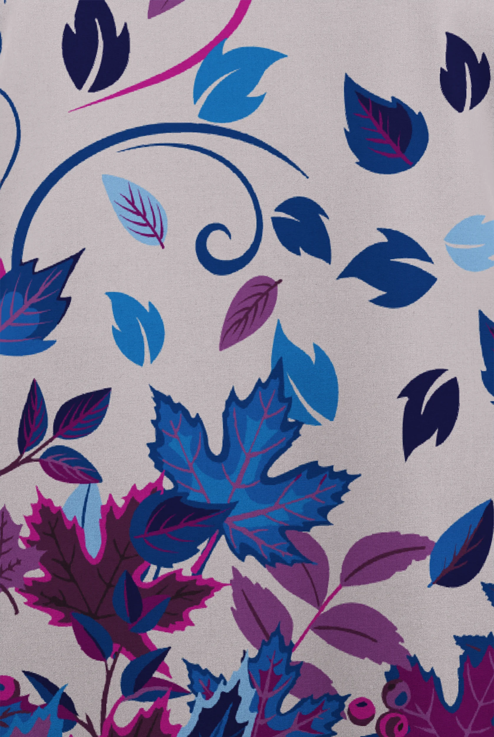 Butter-Soft Originals Autumn Walk Silver Women's 2-Pocket Scallop Neck Print Scrub Top