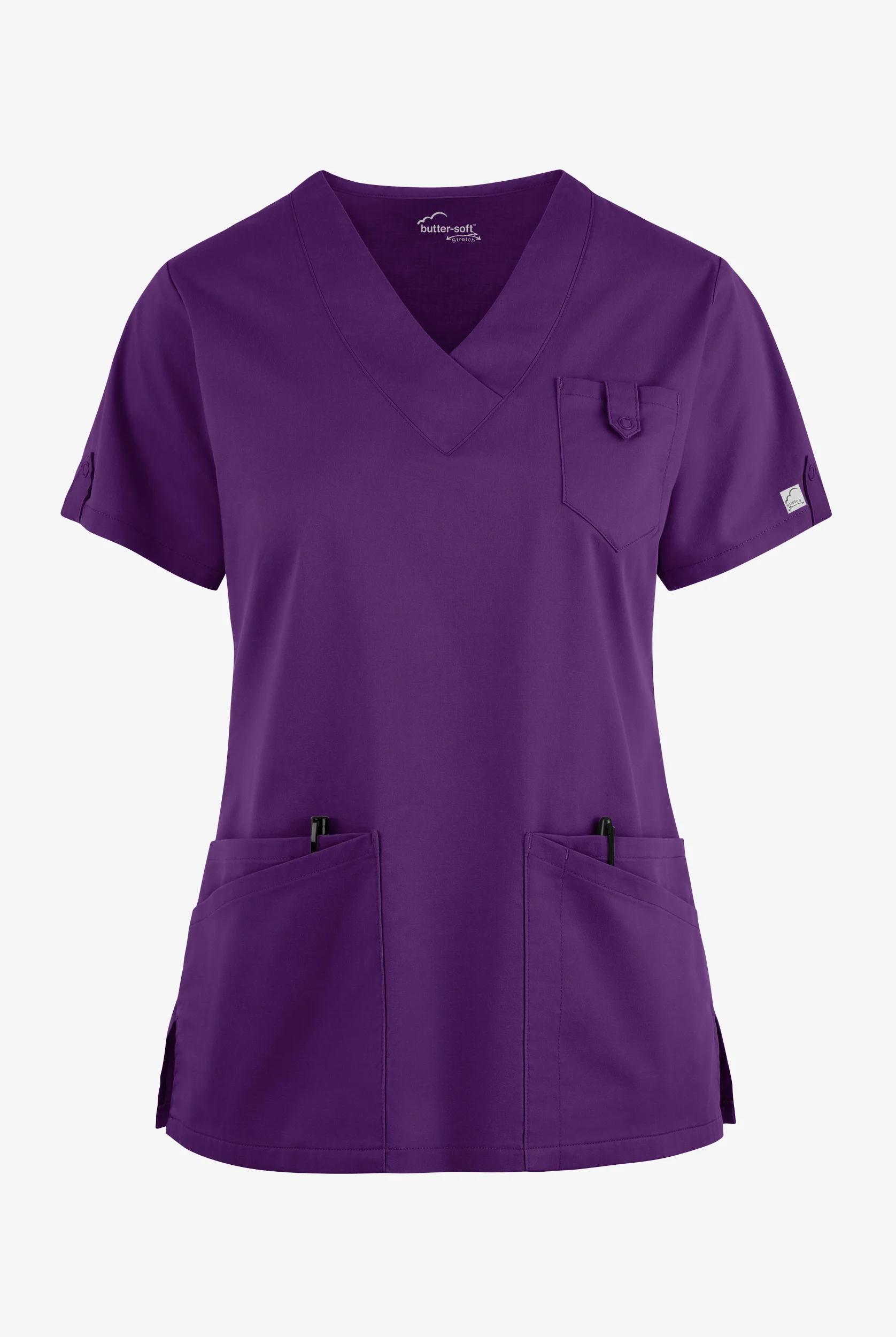 Butter-Soft STRETCH Women's 6-Pocket V-Neck Scrub Top