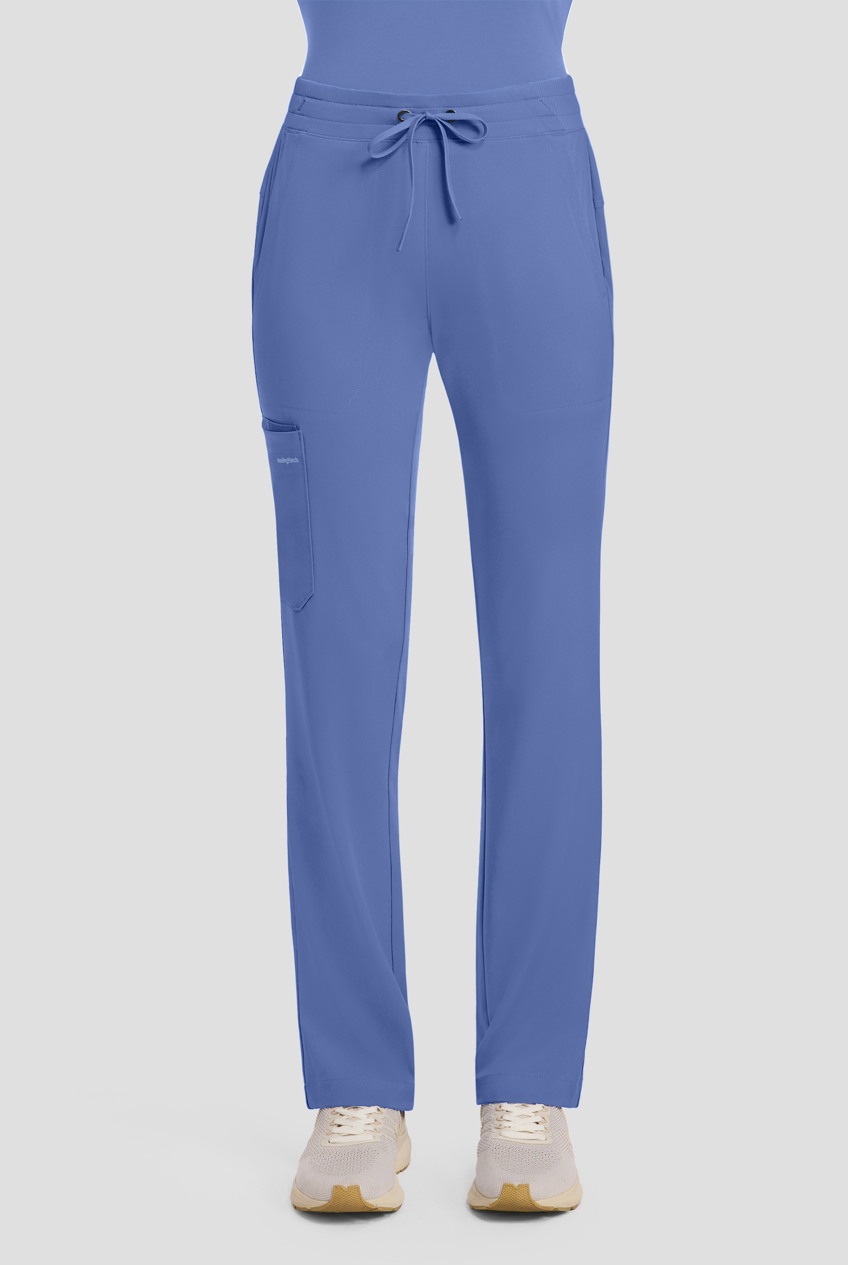 HH Works by Healing Hands Women's 5-Pocket STRETCH Straight Leg Drawstring Cargo Scrub Pants
