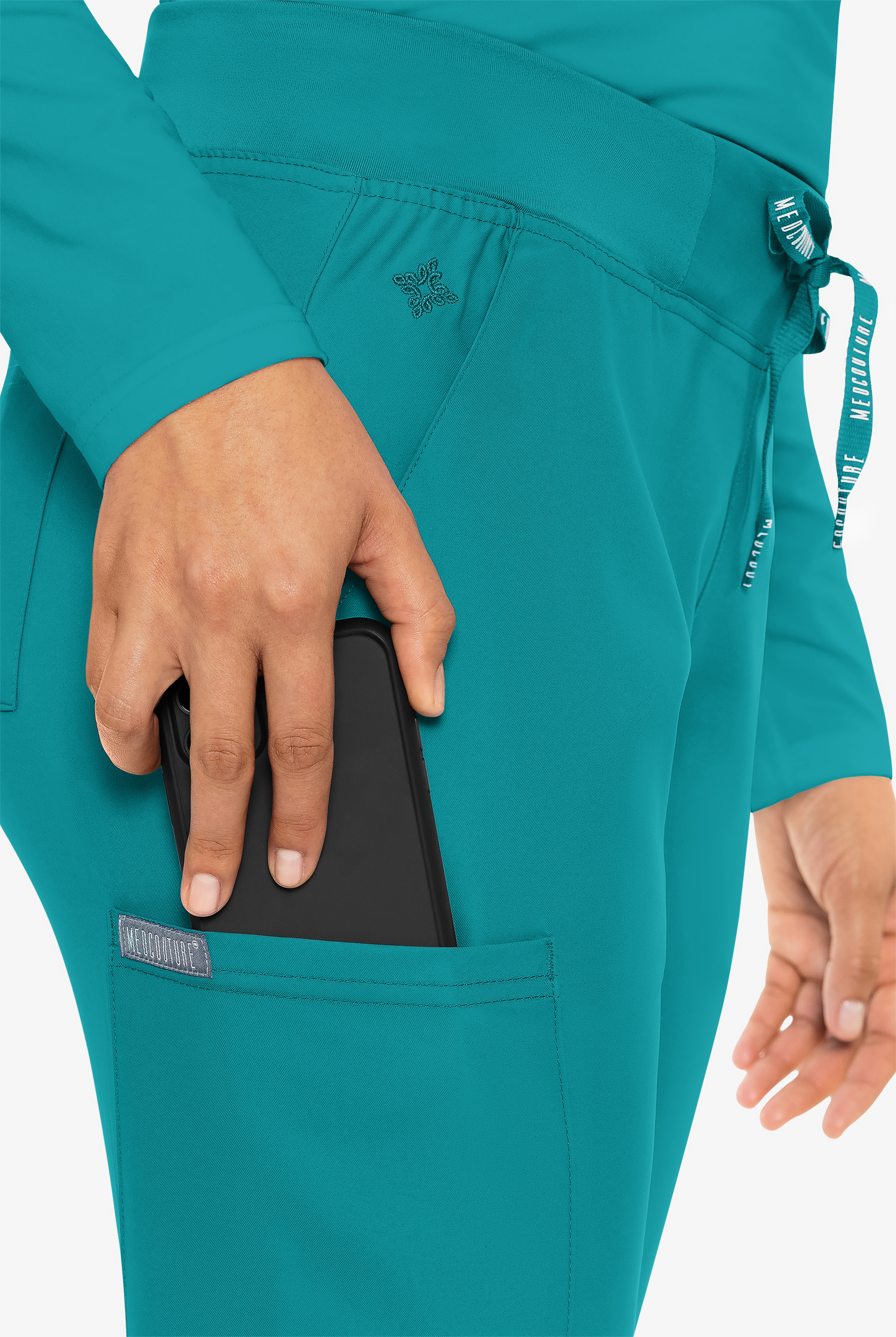 Med Couture Insight Women's 6-Pocket Cargo Jogger Scrub Pants - Petite