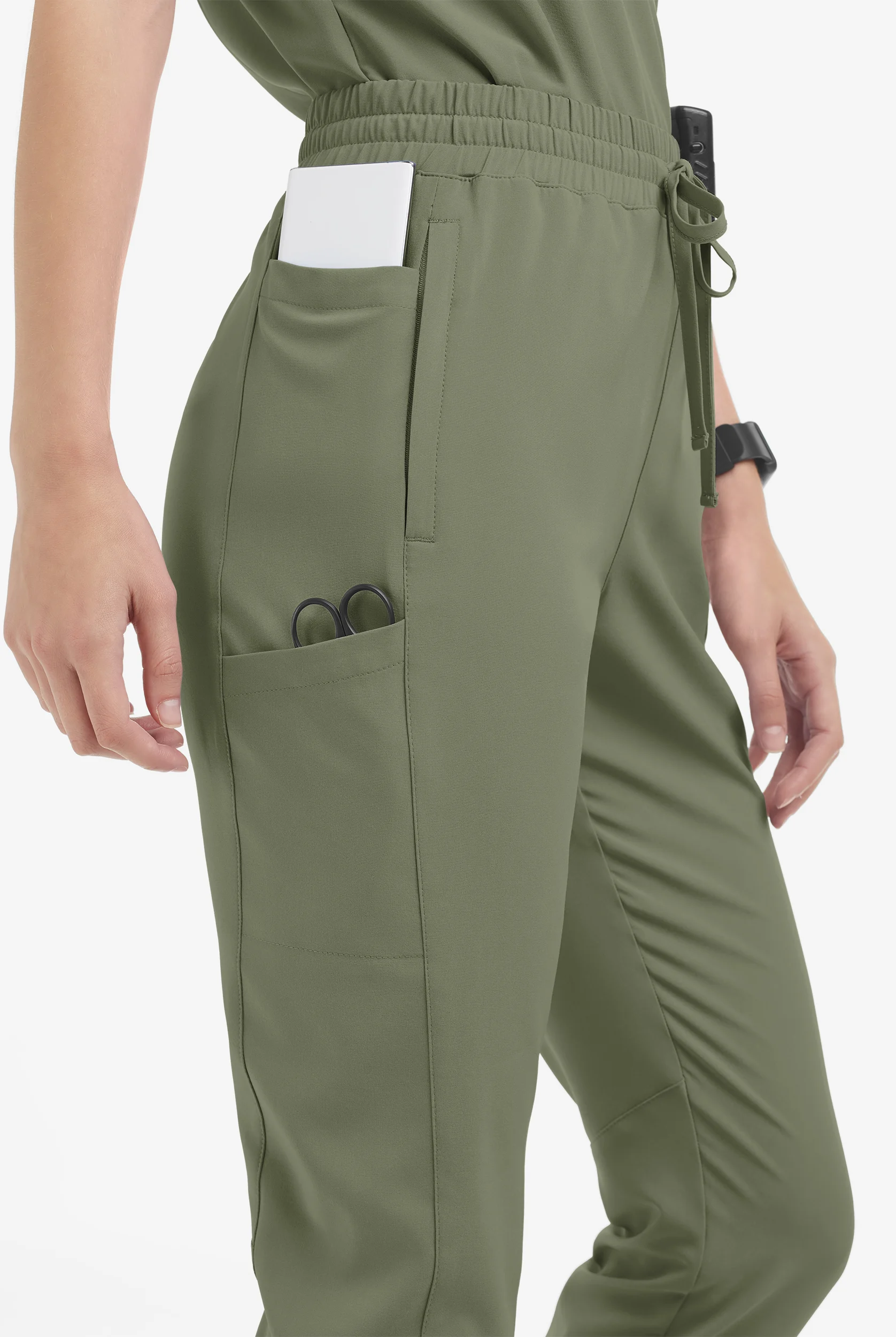 Pantal&oacute;n m&eacute;dico Easy STRETCH Kourtney estilo jogger con piernas delgadas modernas y 5 bolsillos para mujer